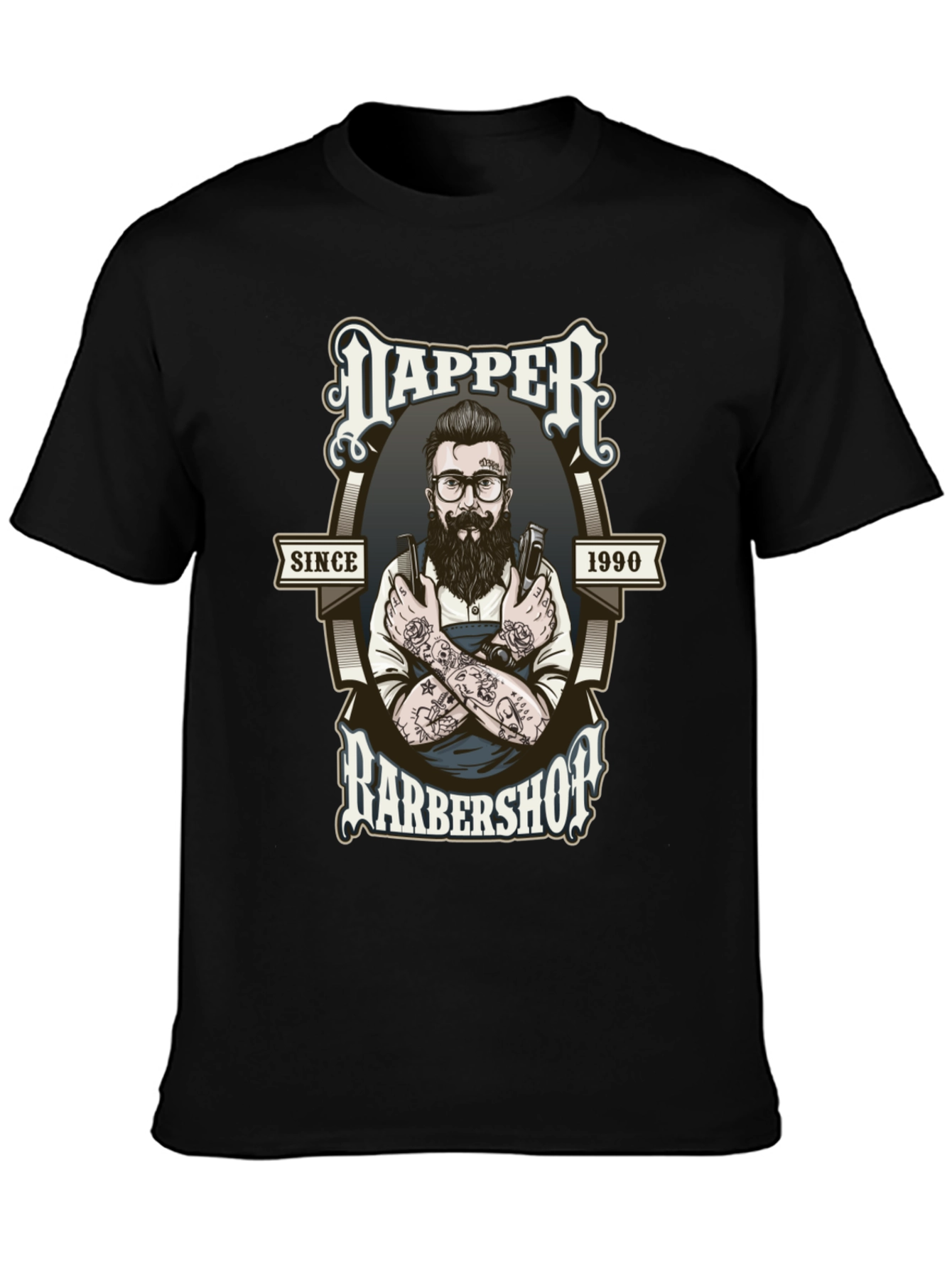 Dapper Barbershop Graphic Tee - Black