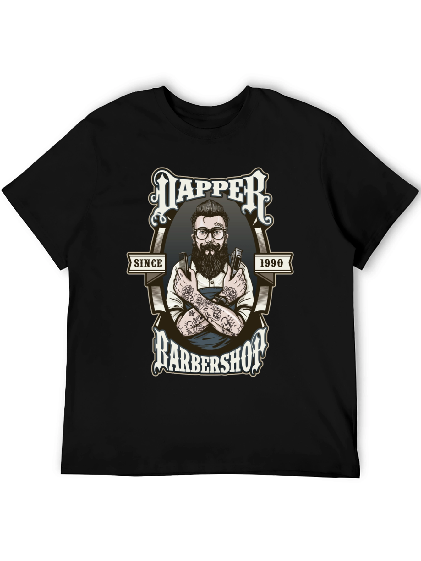 Dapper Barbershop Graphic Tee - Black