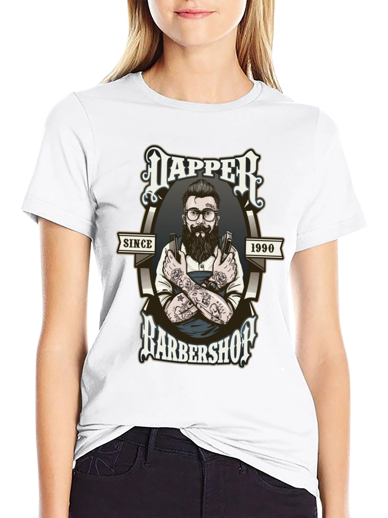 Dapper Barbershop Graphic Tee - Black