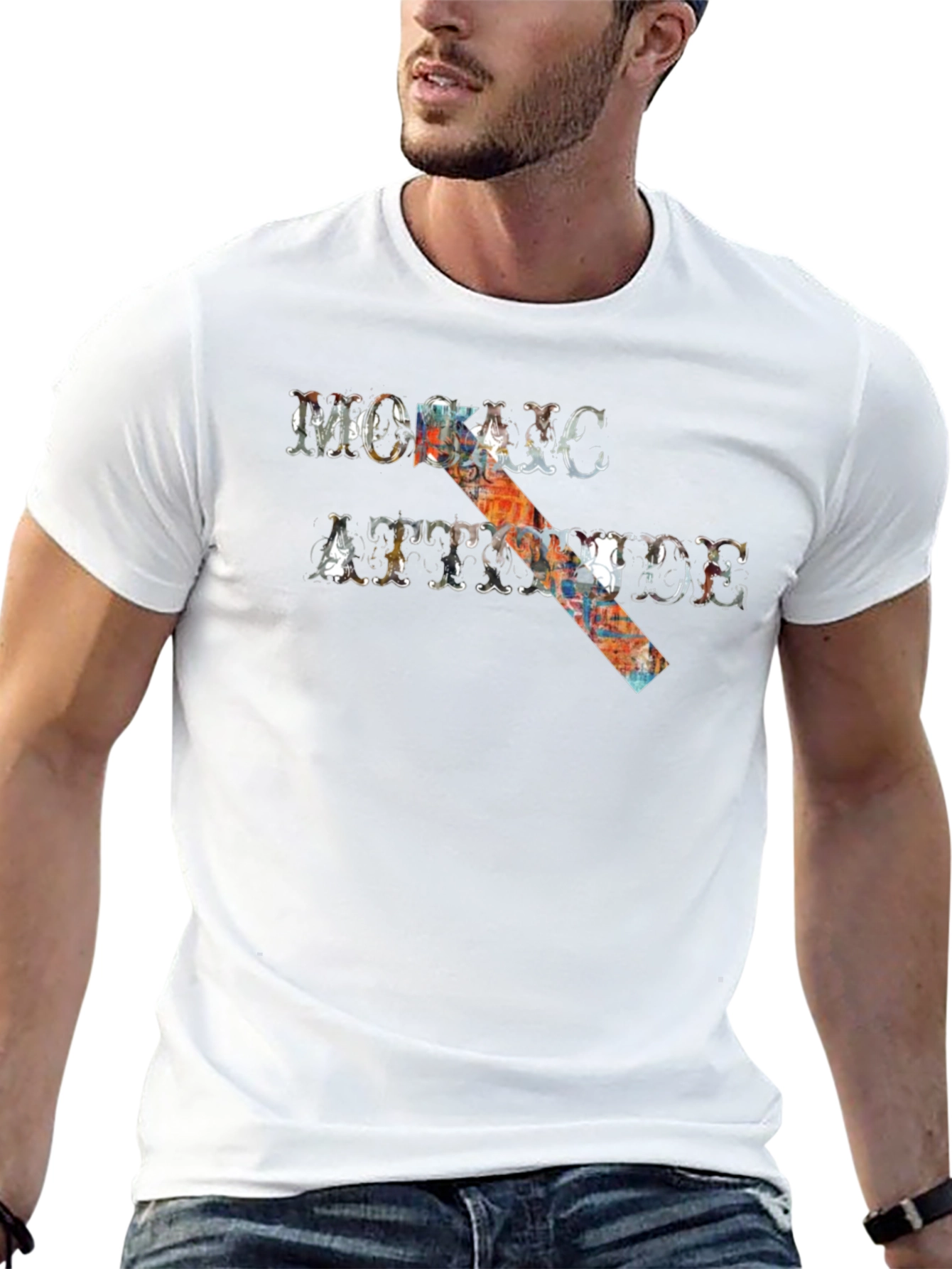 Mosaic Attitude Graphic Tee - Black
