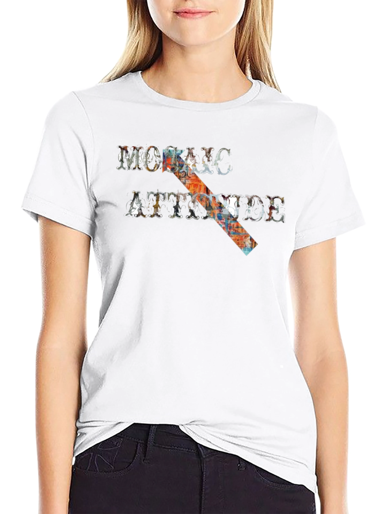 Mosaic Attitude Graphic Tee - Black