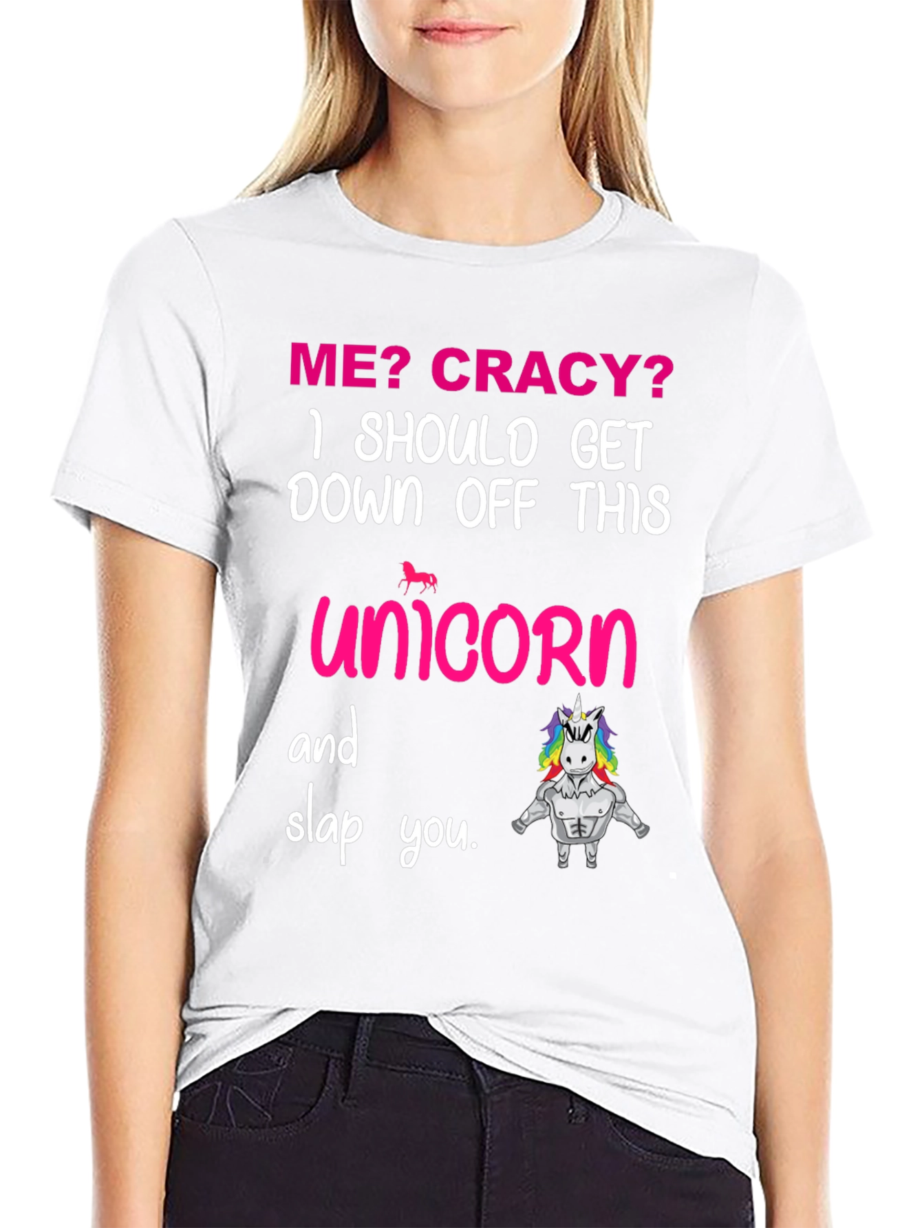 Crazy Unicorn Graphic T-Shirt
