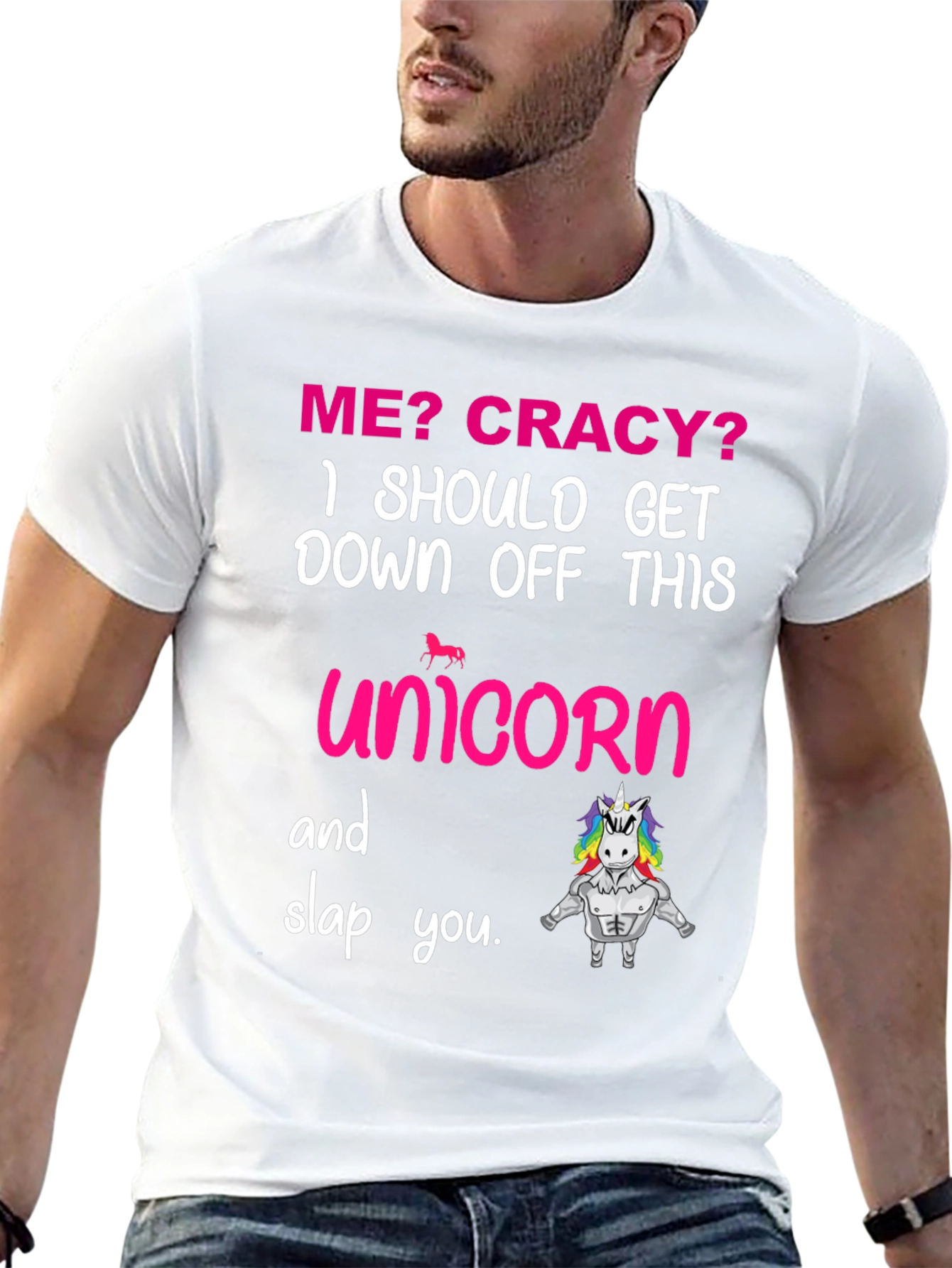Crazy Unicorn Graphic T-Shirt