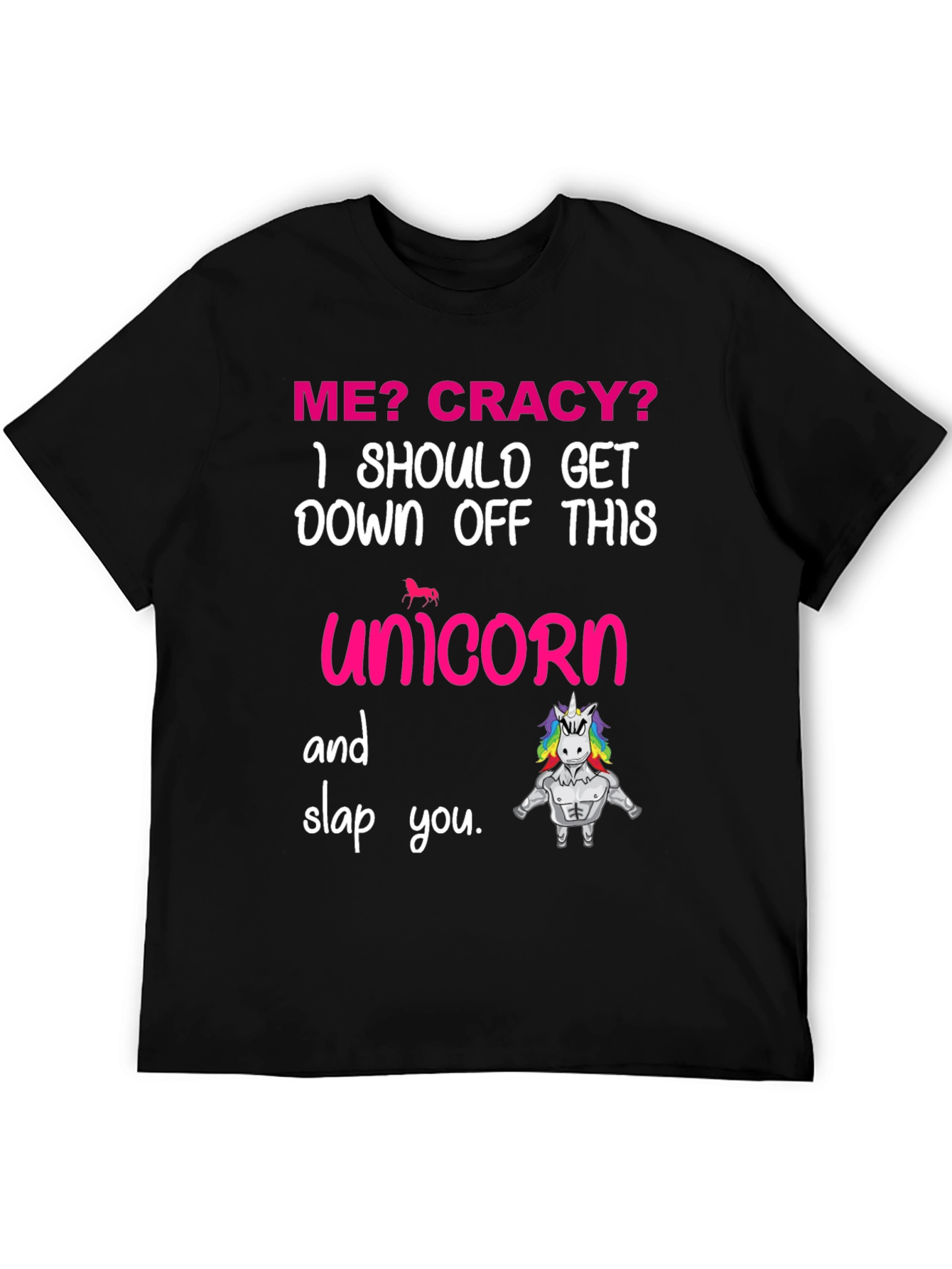 Crazy Unicorn Graphic T-Shirt