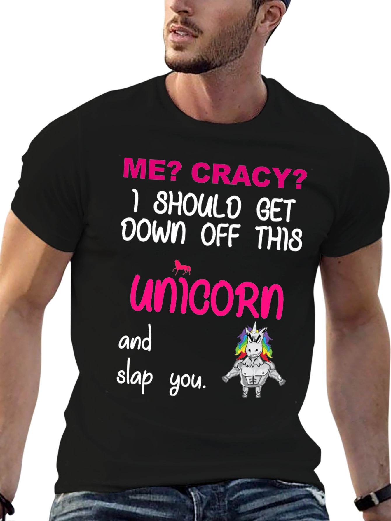 Crazy Unicorn Graphic T-Shirt