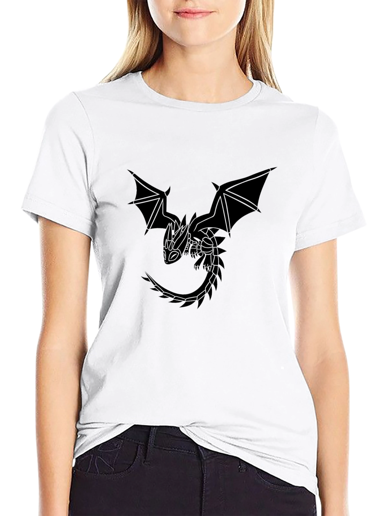 Dragon Graphic Black T-Shirt - Fantasy Style