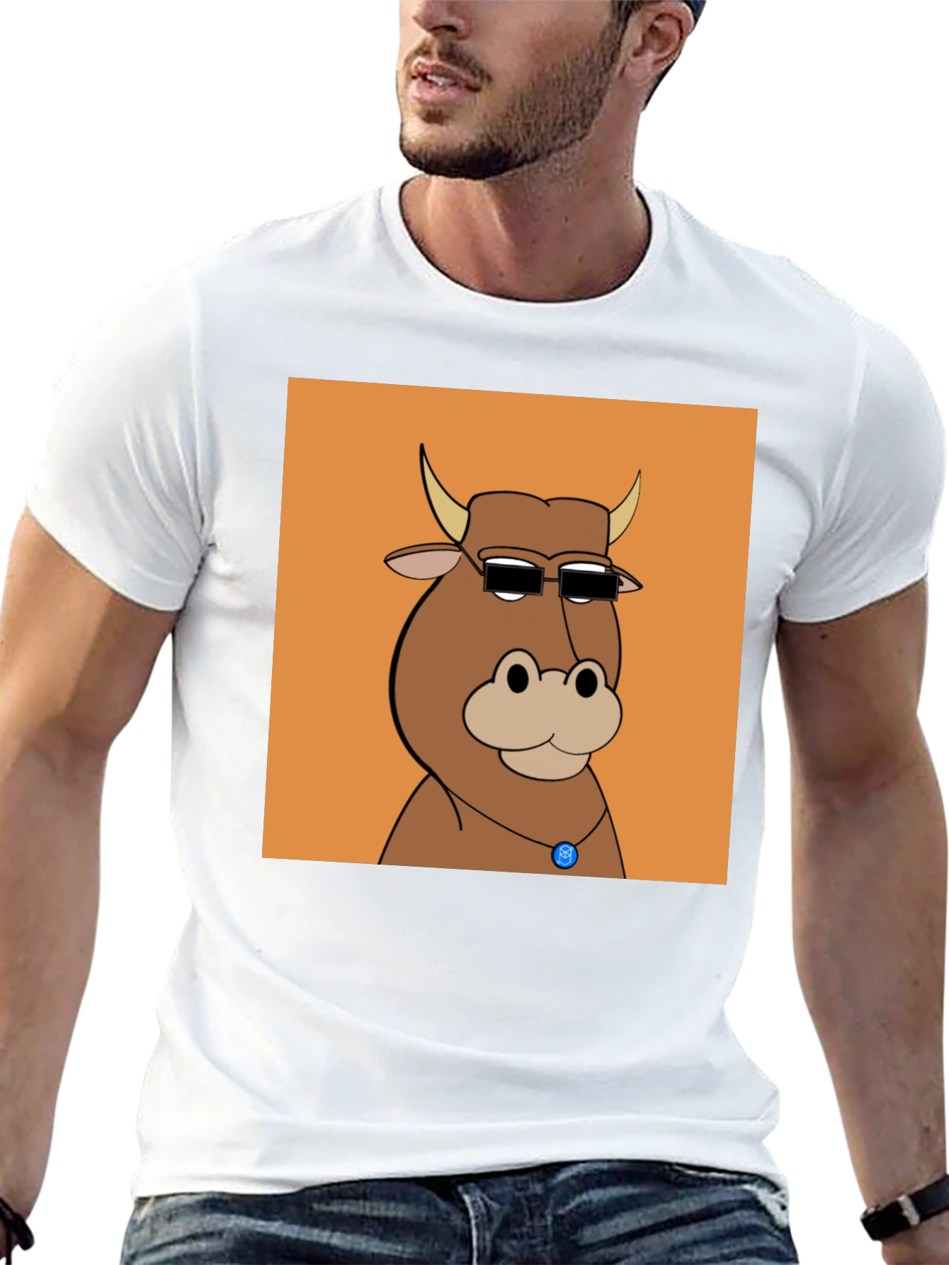 Cool Cartoon Cow Graphic Tee