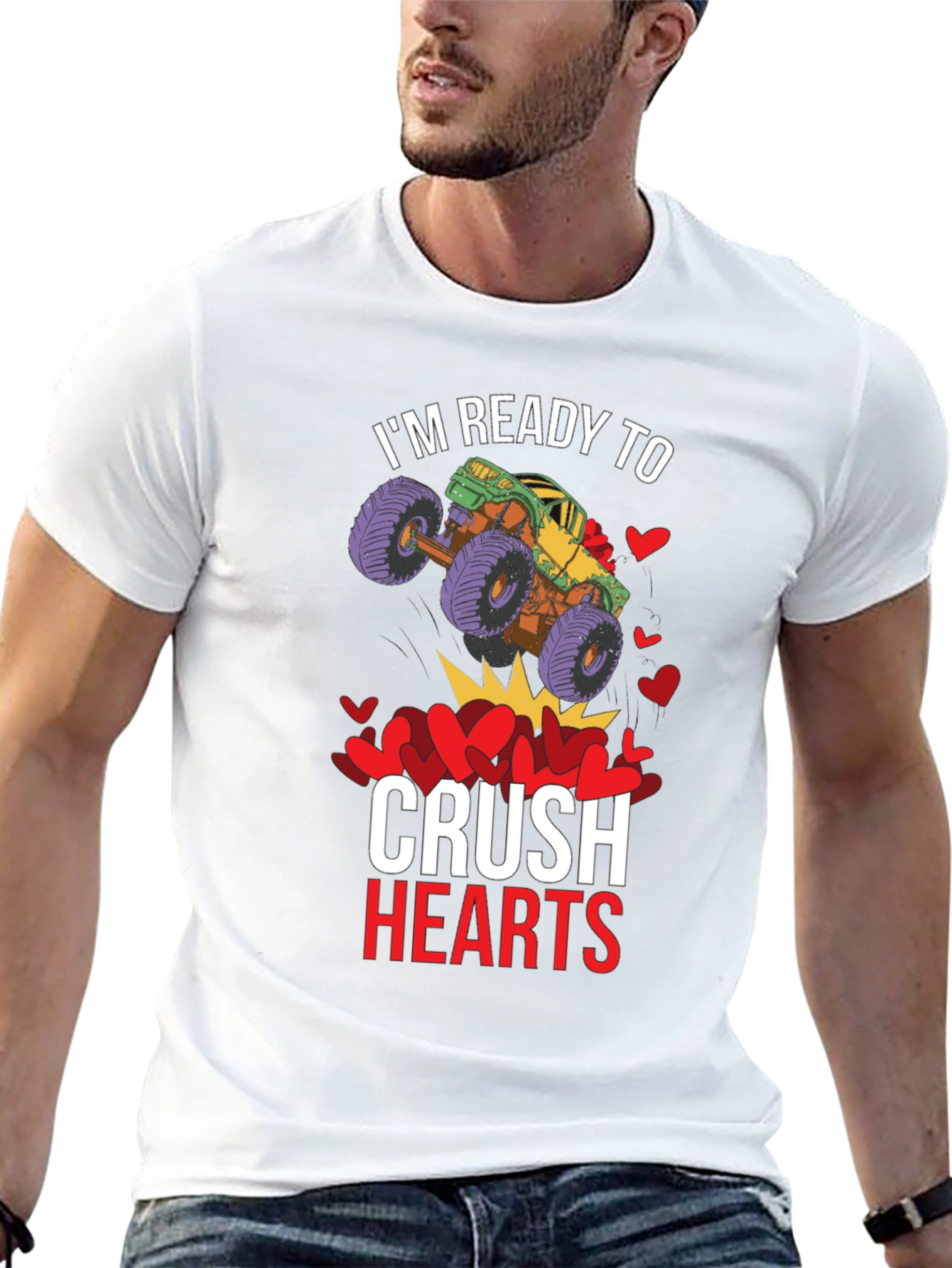 Ready to Crush Hearts Monster Truck T-Shirt