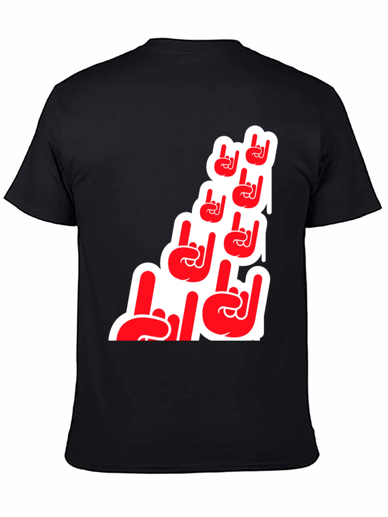 Rock On Hand Graphic T-Shirt - Black