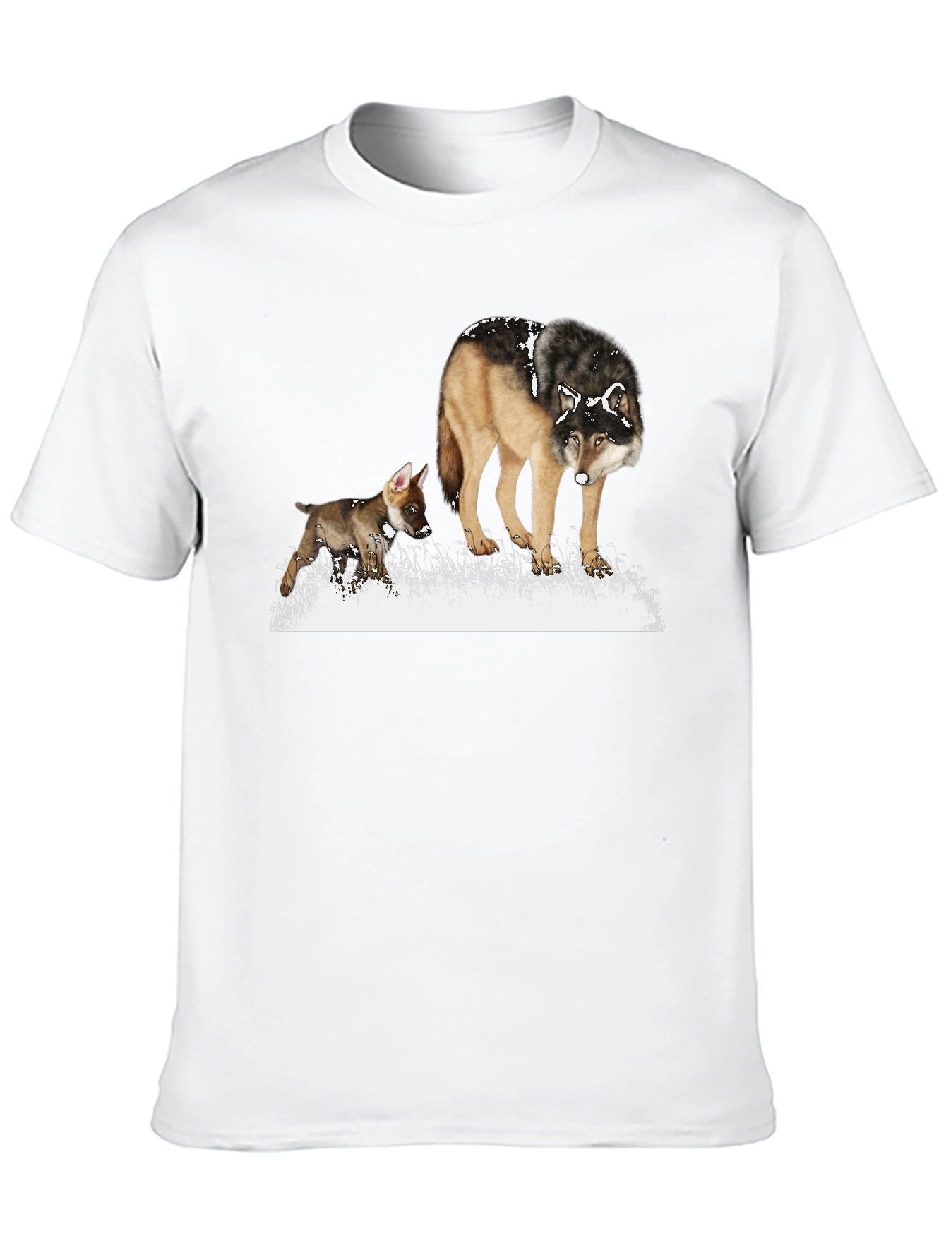 Wolf & Pup Graphic Tee - Stylish Animal Print