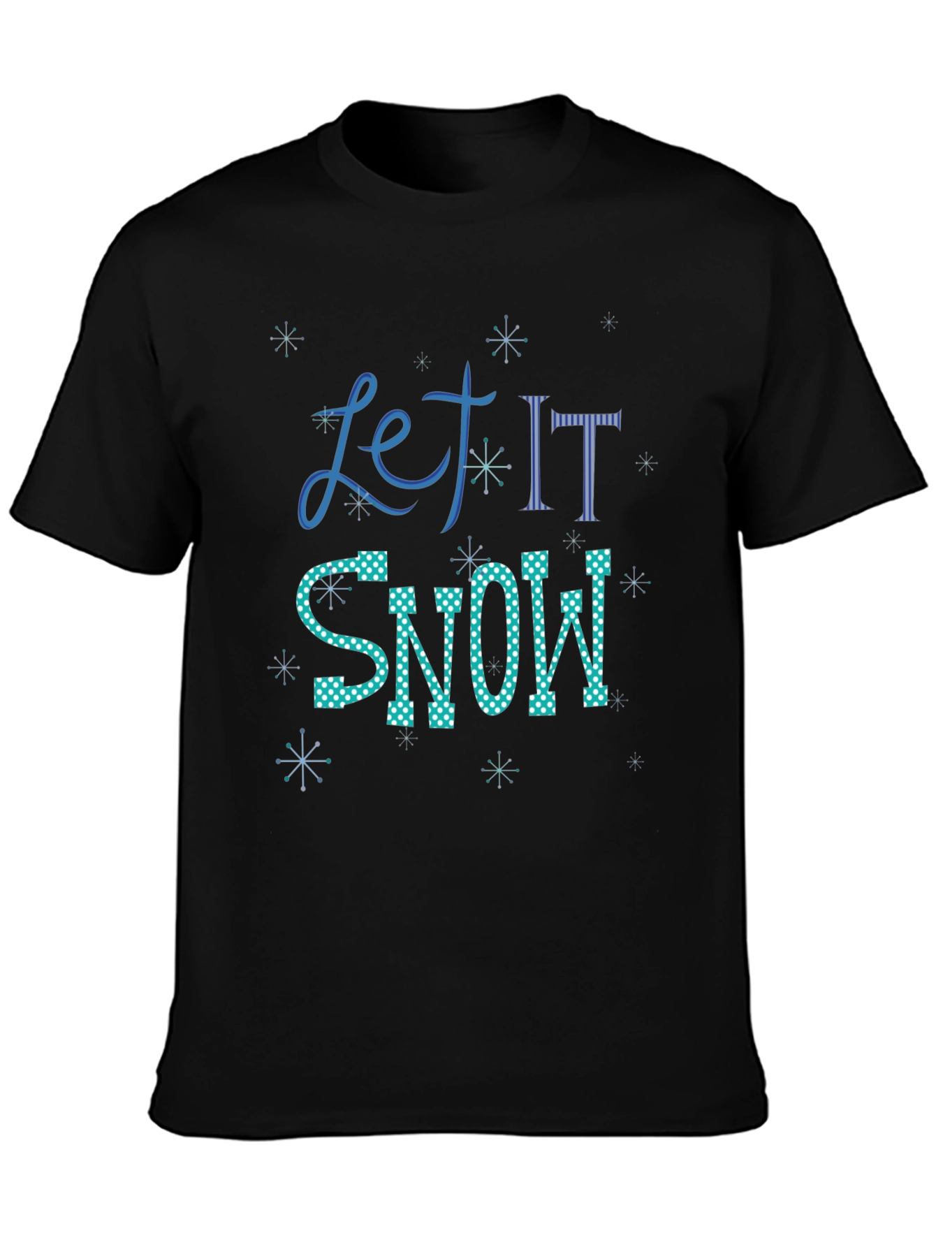 Let It Snow Graphic Tee - Black Holiday T-Shirt