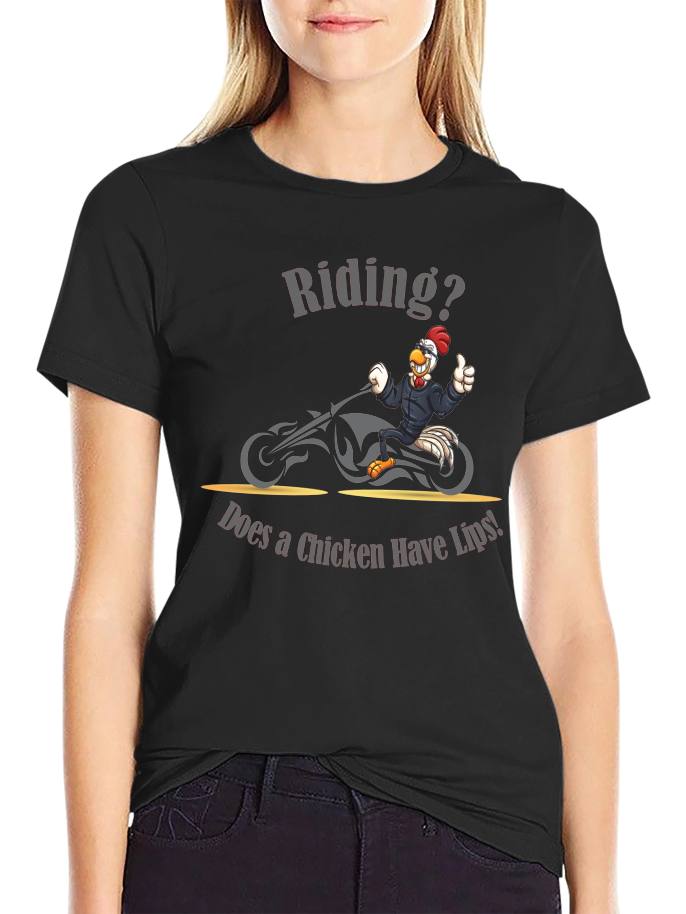 Chicken Riding Motorcycle Humor T-Shirt