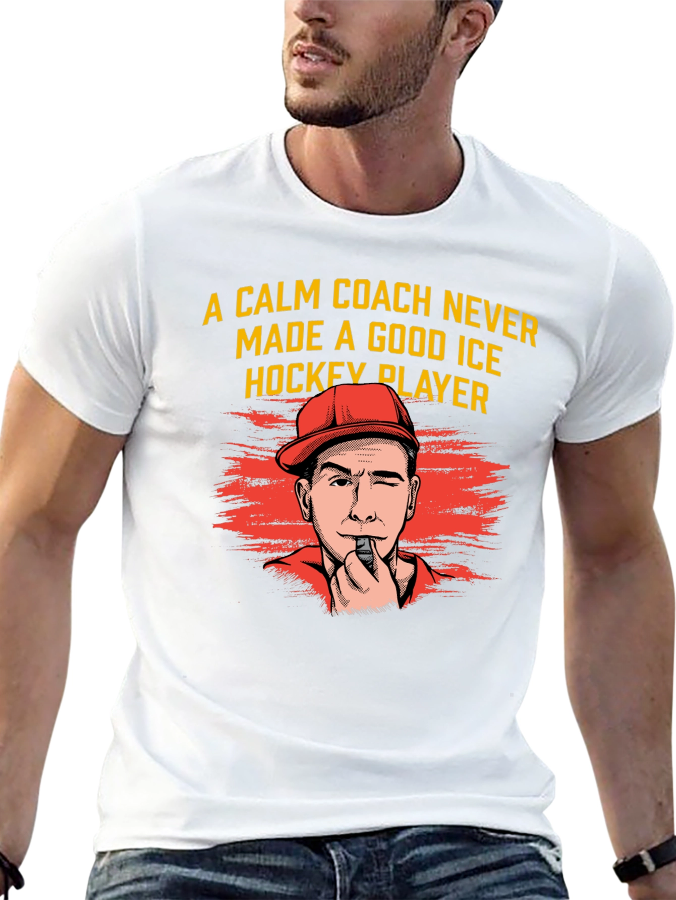 Funny Hockey Coach Graphic T-Shirt