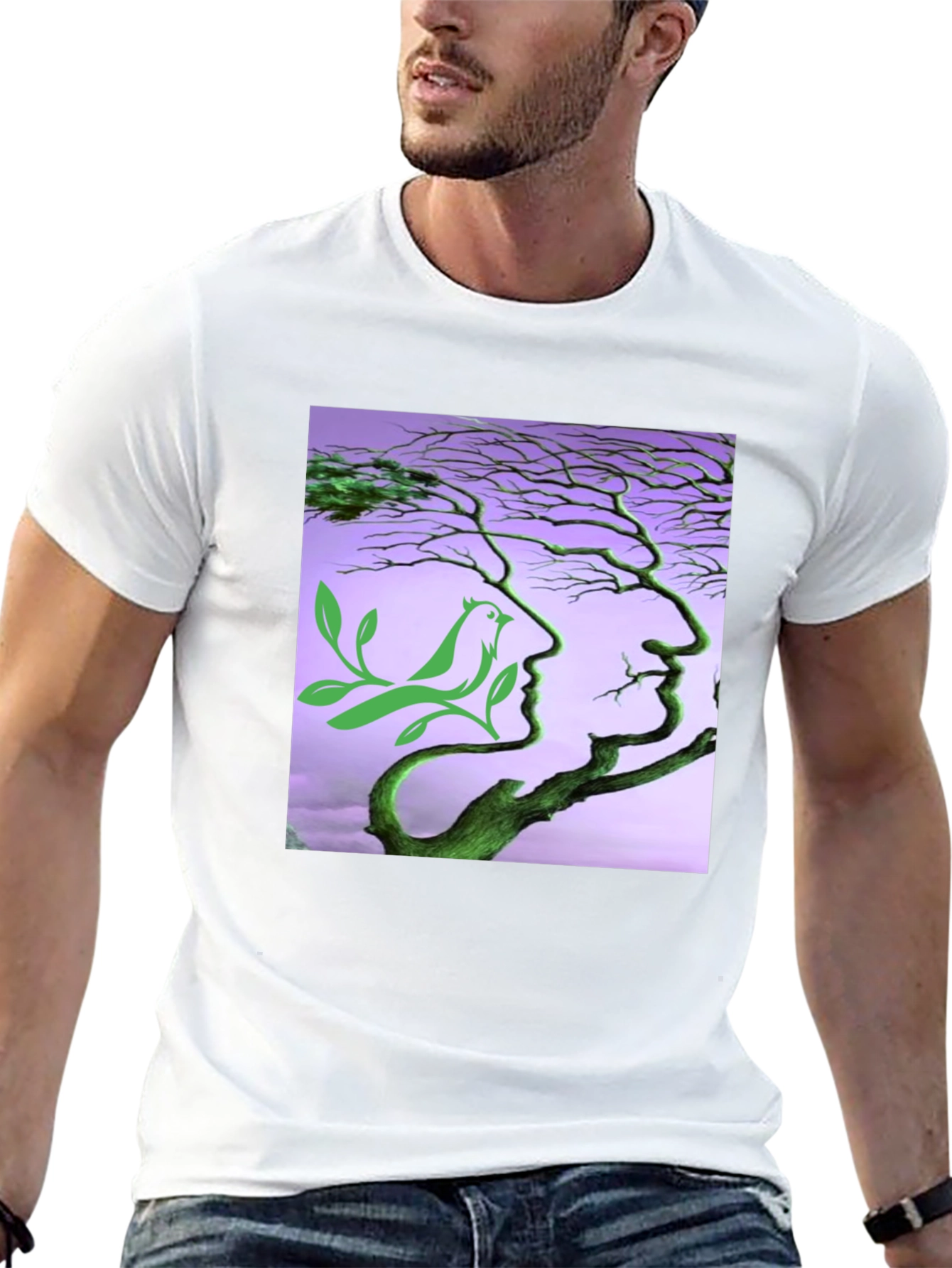 Nature Faces Black T-Shirt