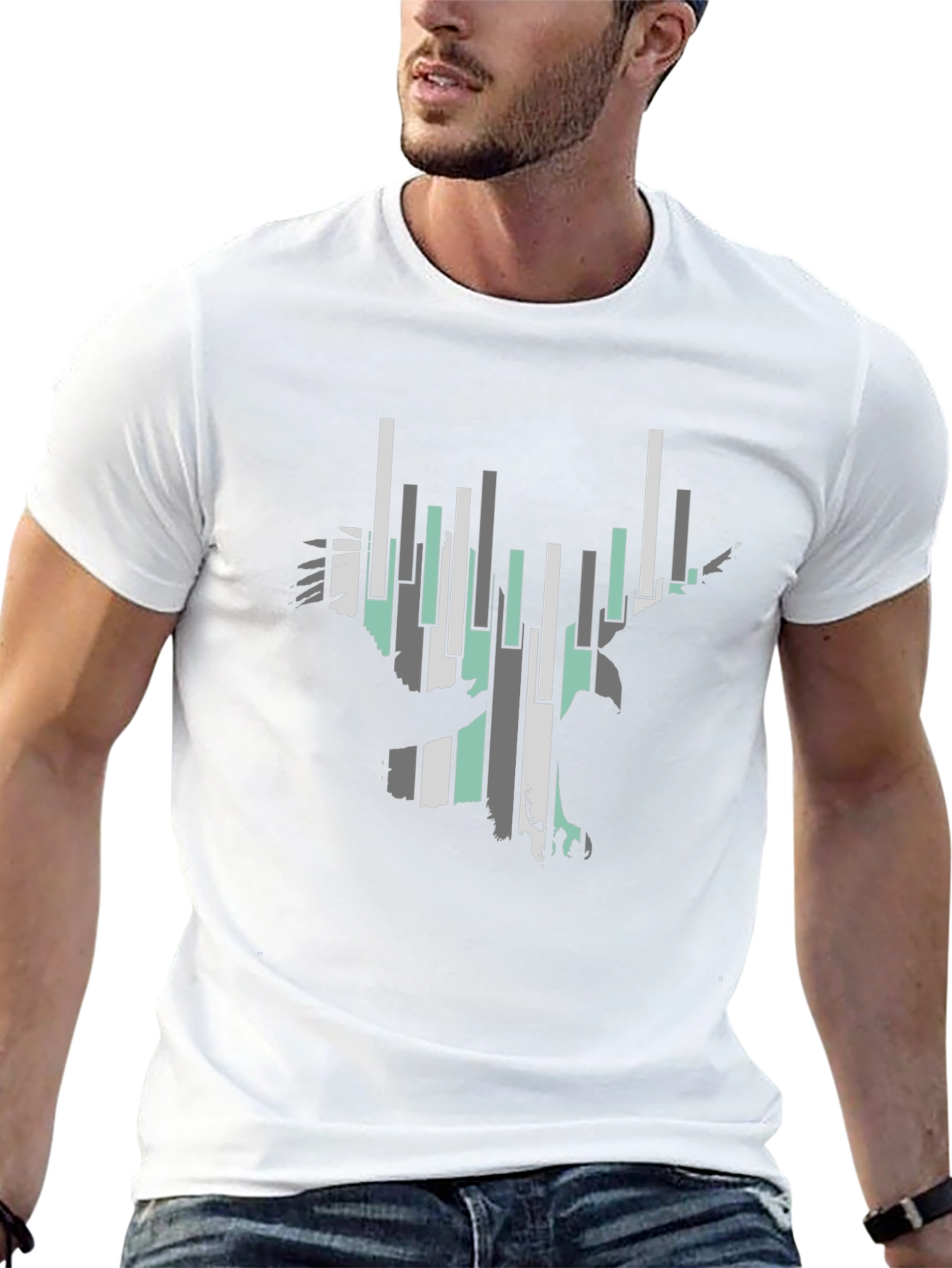 Abstract Eagle Graphic Tee - Black