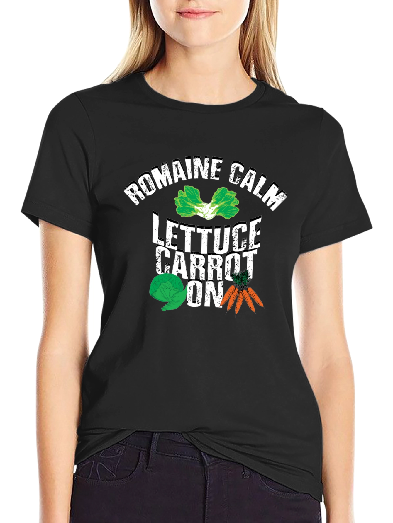 Romaine Calm Lettuce Carrot On Graphic T-Shirt