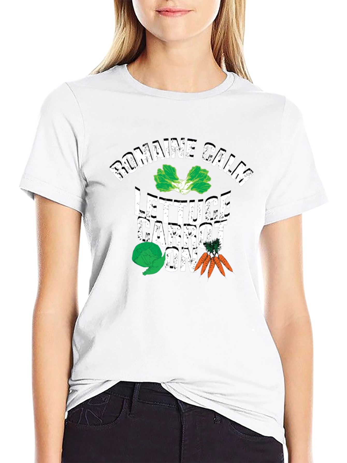 Romaine Calm Lettuce Carrot On Graphic T-Shirt