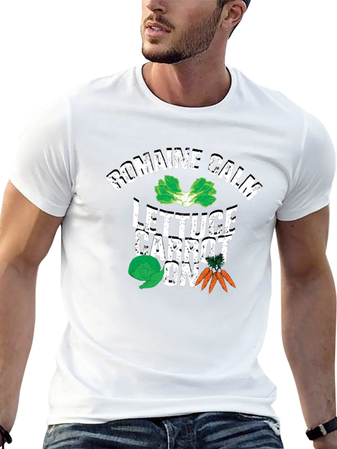 Romaine Calm Lettuce Carrot On Graphic T-Shirt