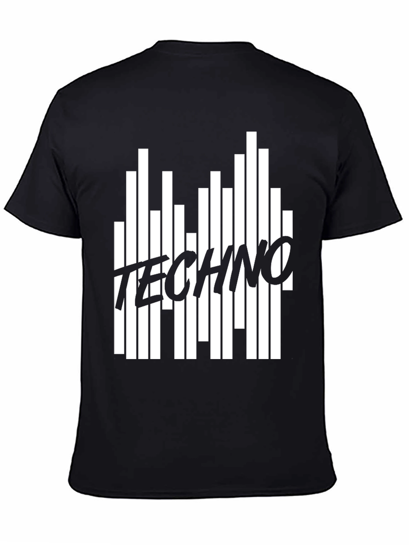 Techno Music Black Graphic T-Shirt