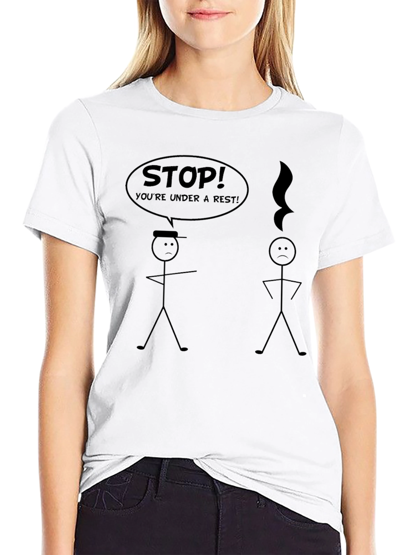 Funny Music Pun T-Shirt - Under a Rest