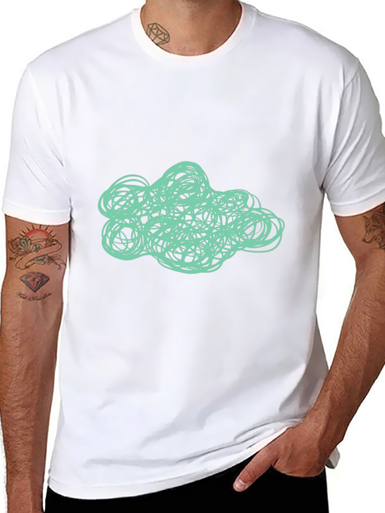 Abstract Scribble Graphic Tee - Modern Art Shirt