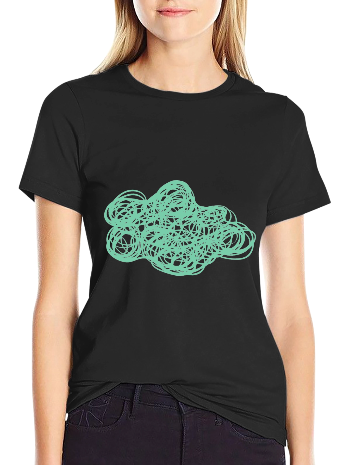 Abstract Scribble Graphic Tee - Modern Art Shirt