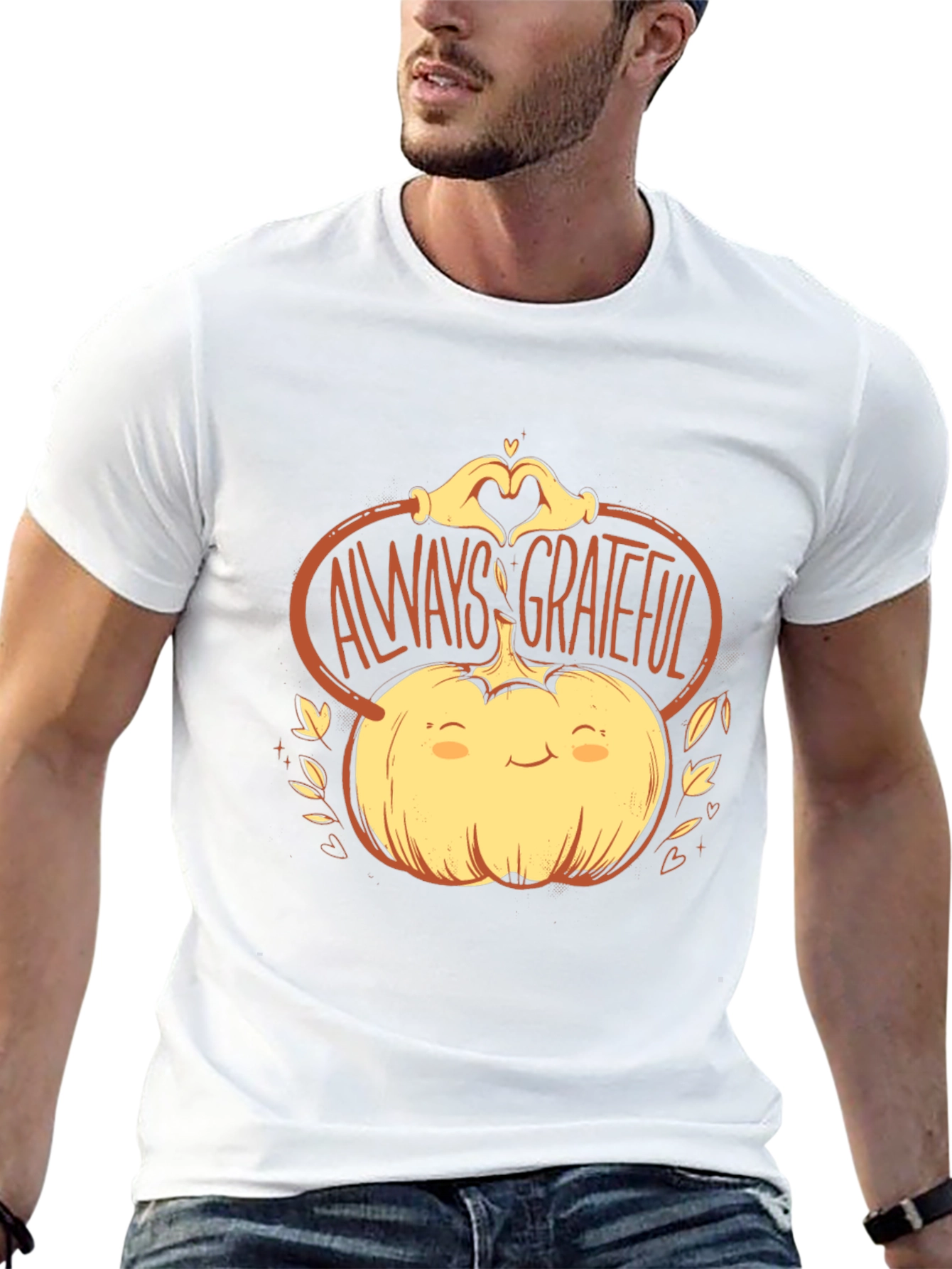Always Grateful Pumpkin Graphic Tee - Thanksgiving