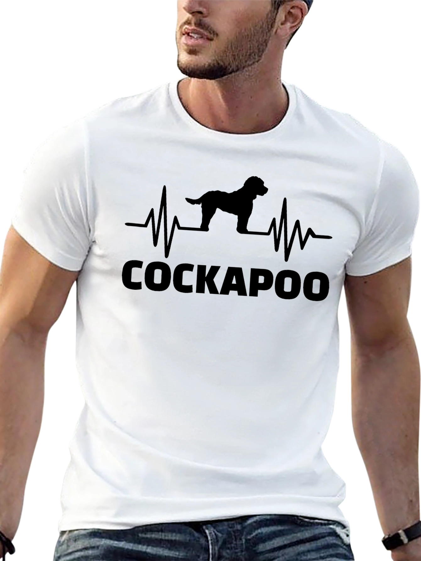 Cockapoo Heartbeat Graphic Tee - Dog Lovers T-Shirt