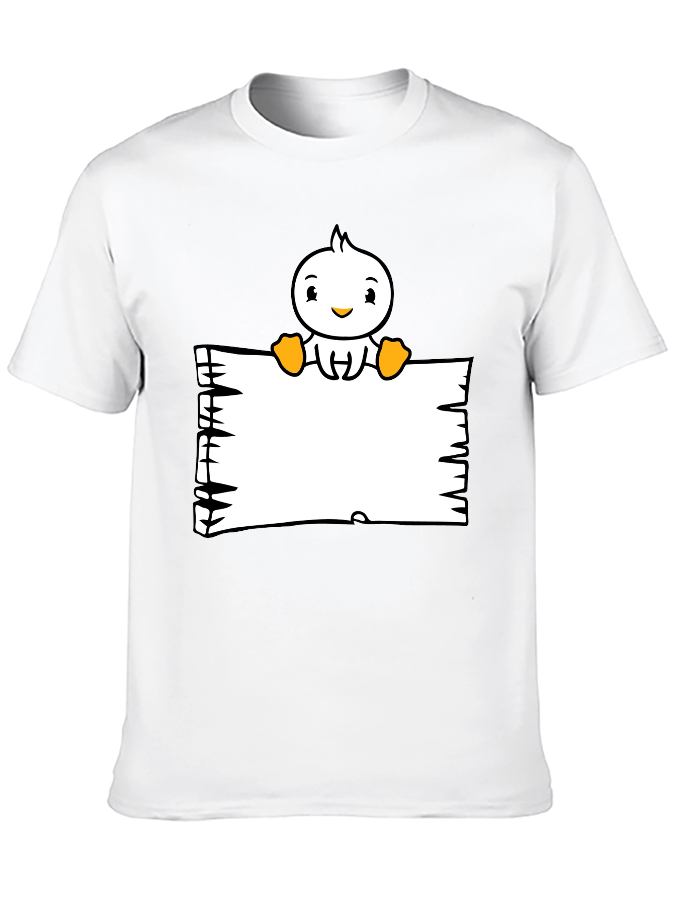 Duck Cartoon Graphic Black T-Shirt
