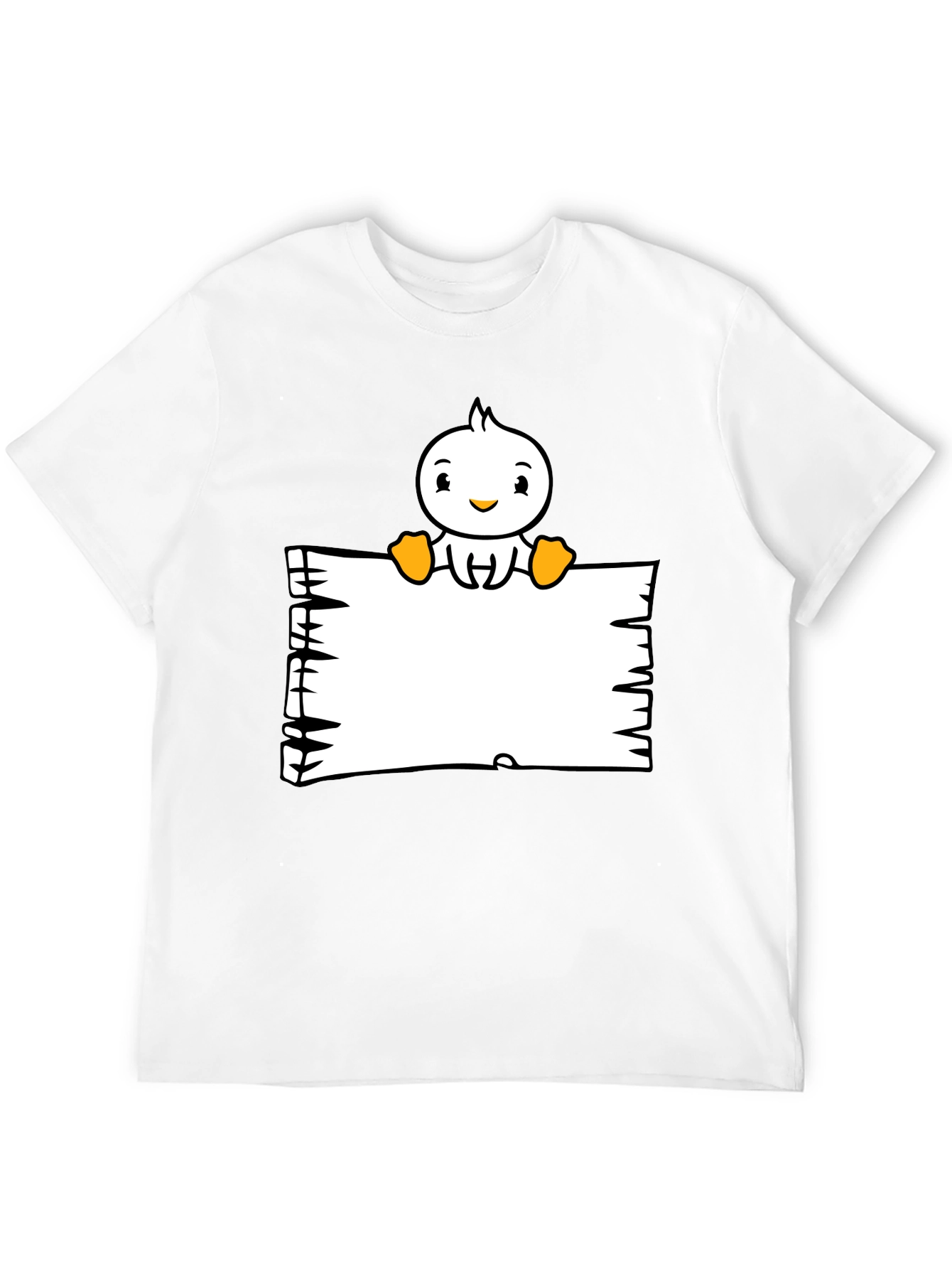 Duck Cartoon Graphic Black T-Shirt