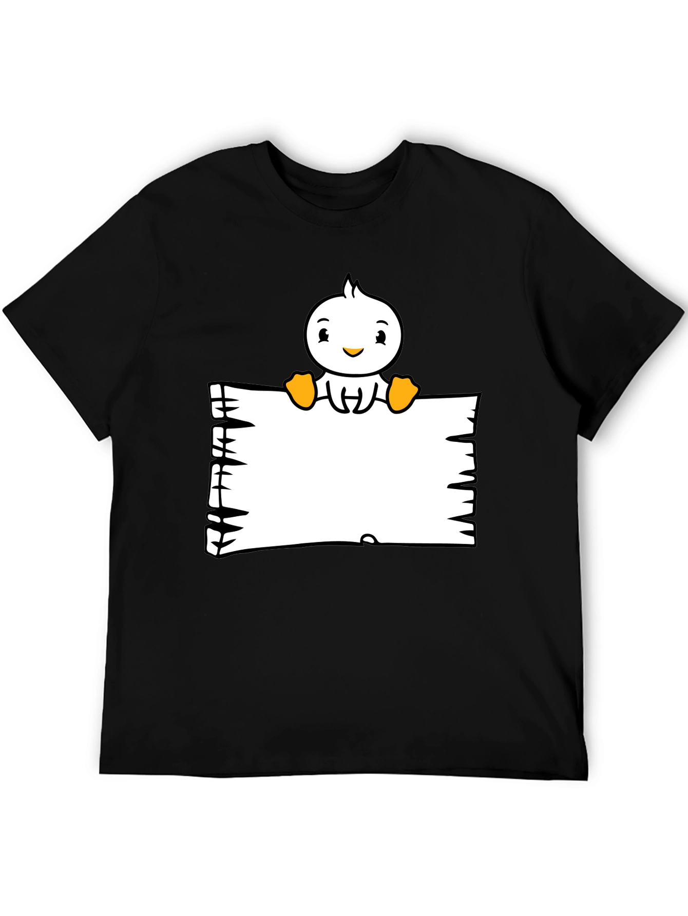 Duck Cartoon Graphic Black T-Shirt