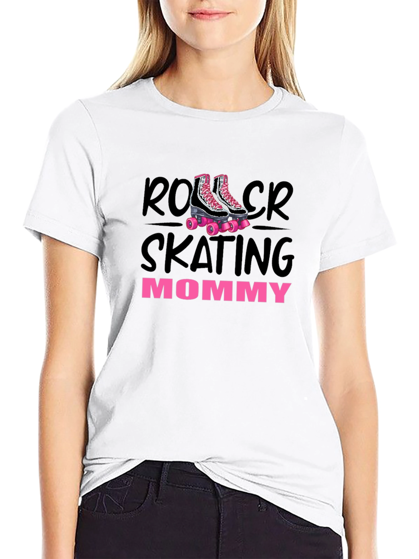 Roller Skating Mommy T-Shirt Black