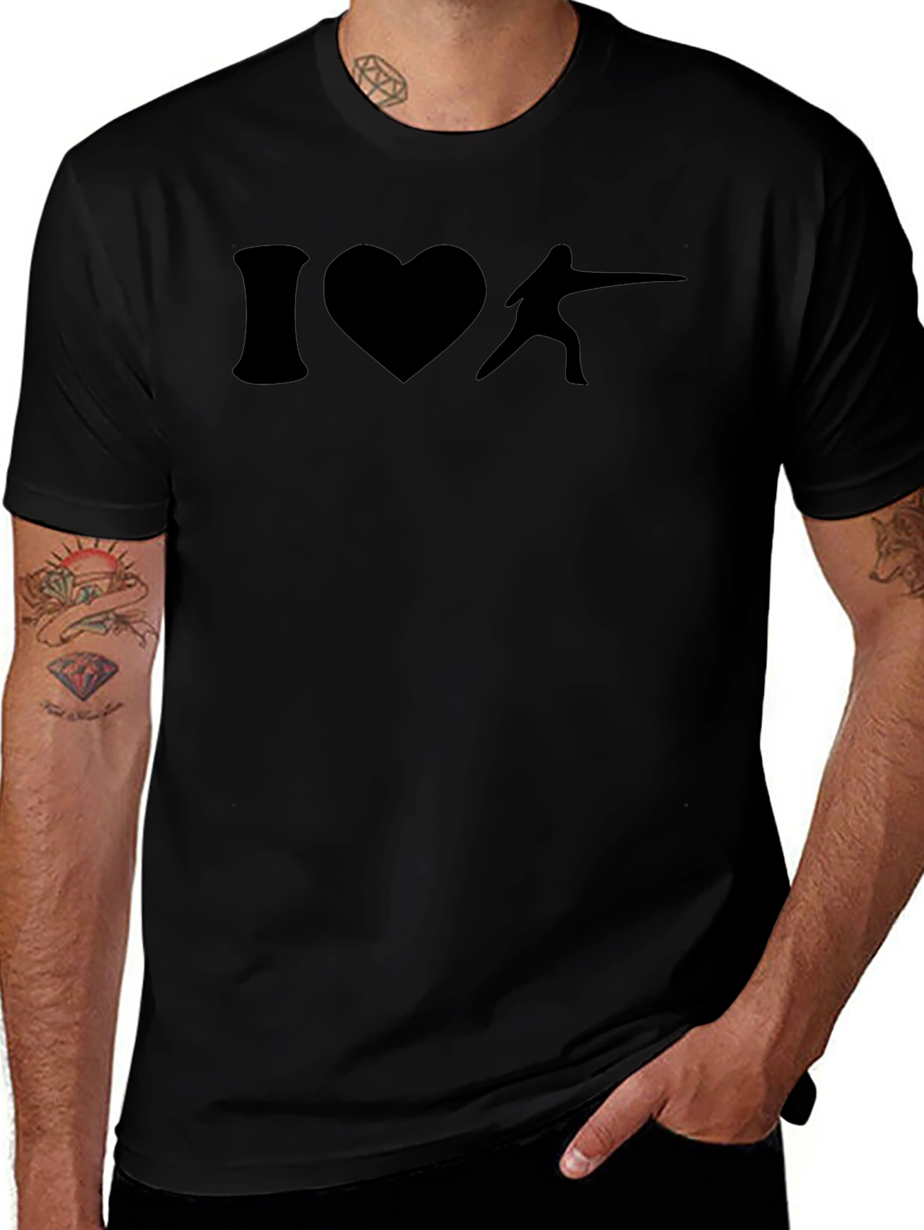 I Heart Fencing T-Shirt - Black