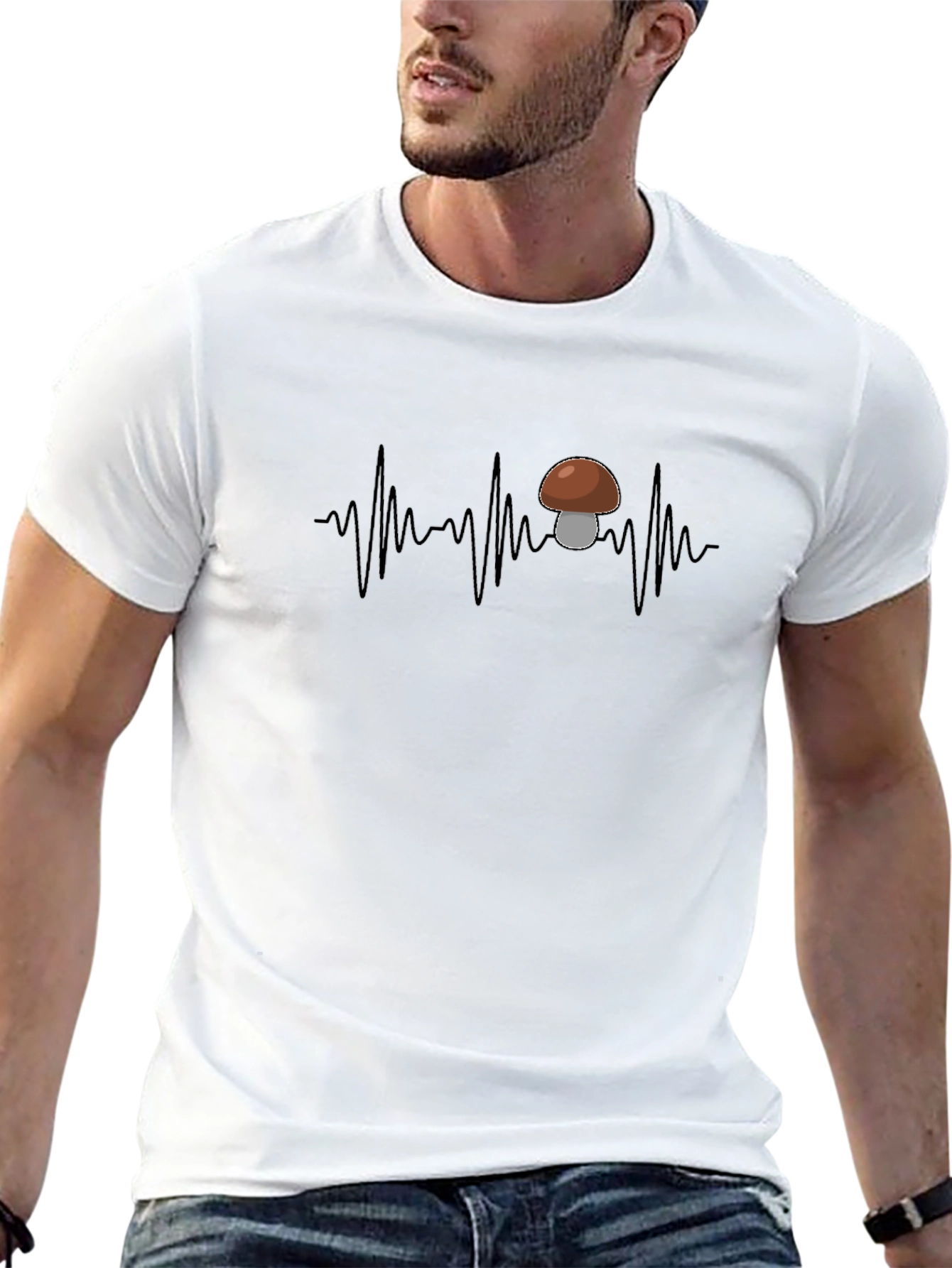 Mushroom Heartbeat T-Shirt - Funny Fungi Tee