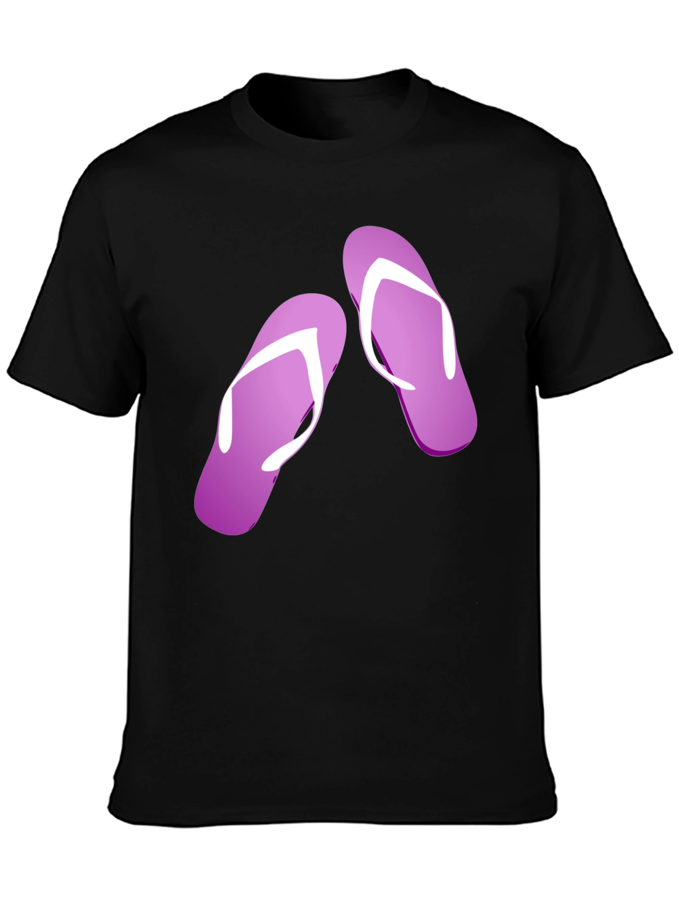 Flip Flop Graphic Tee - Black Casual T-Shirt