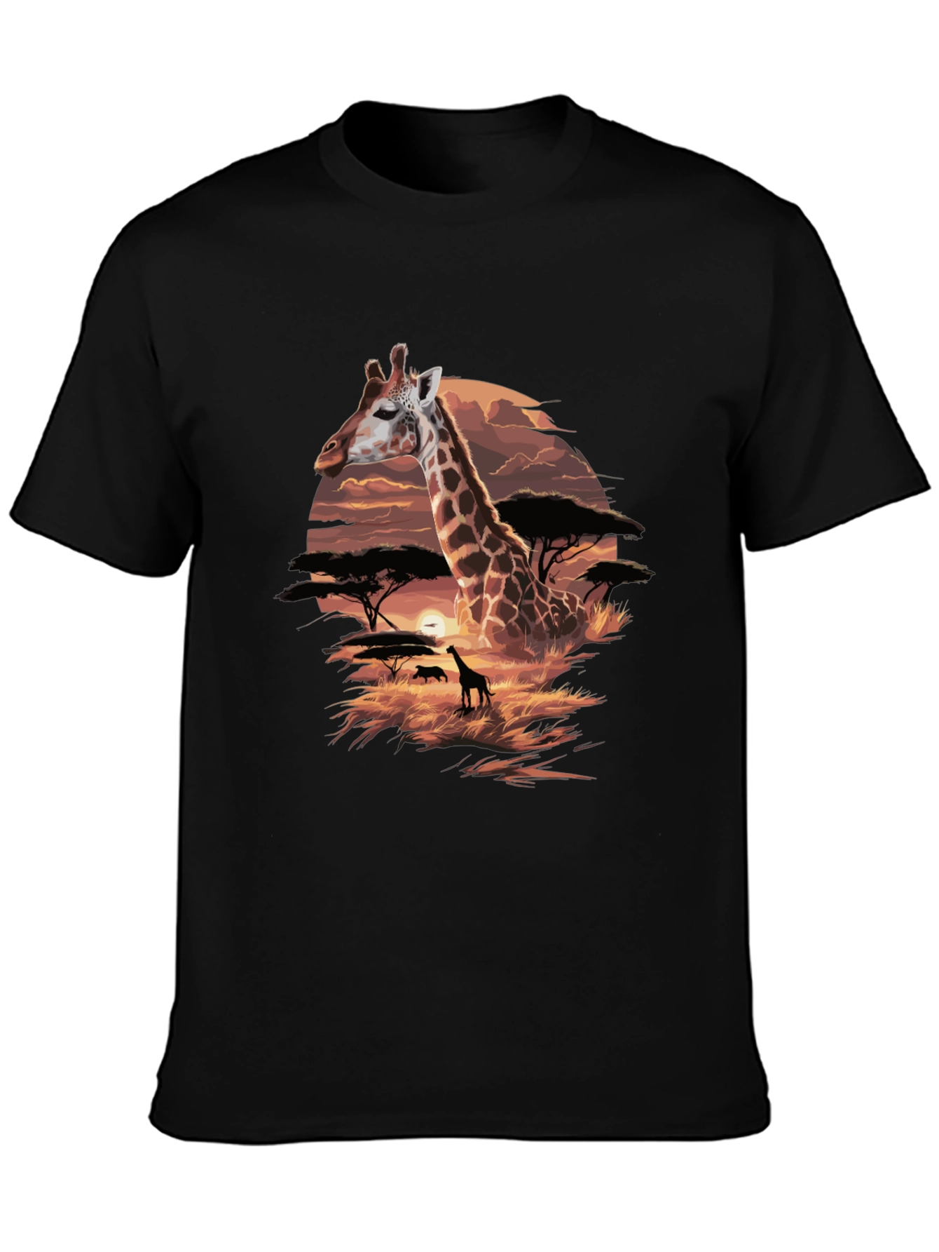 Giraffe Sunset Graphic Tee