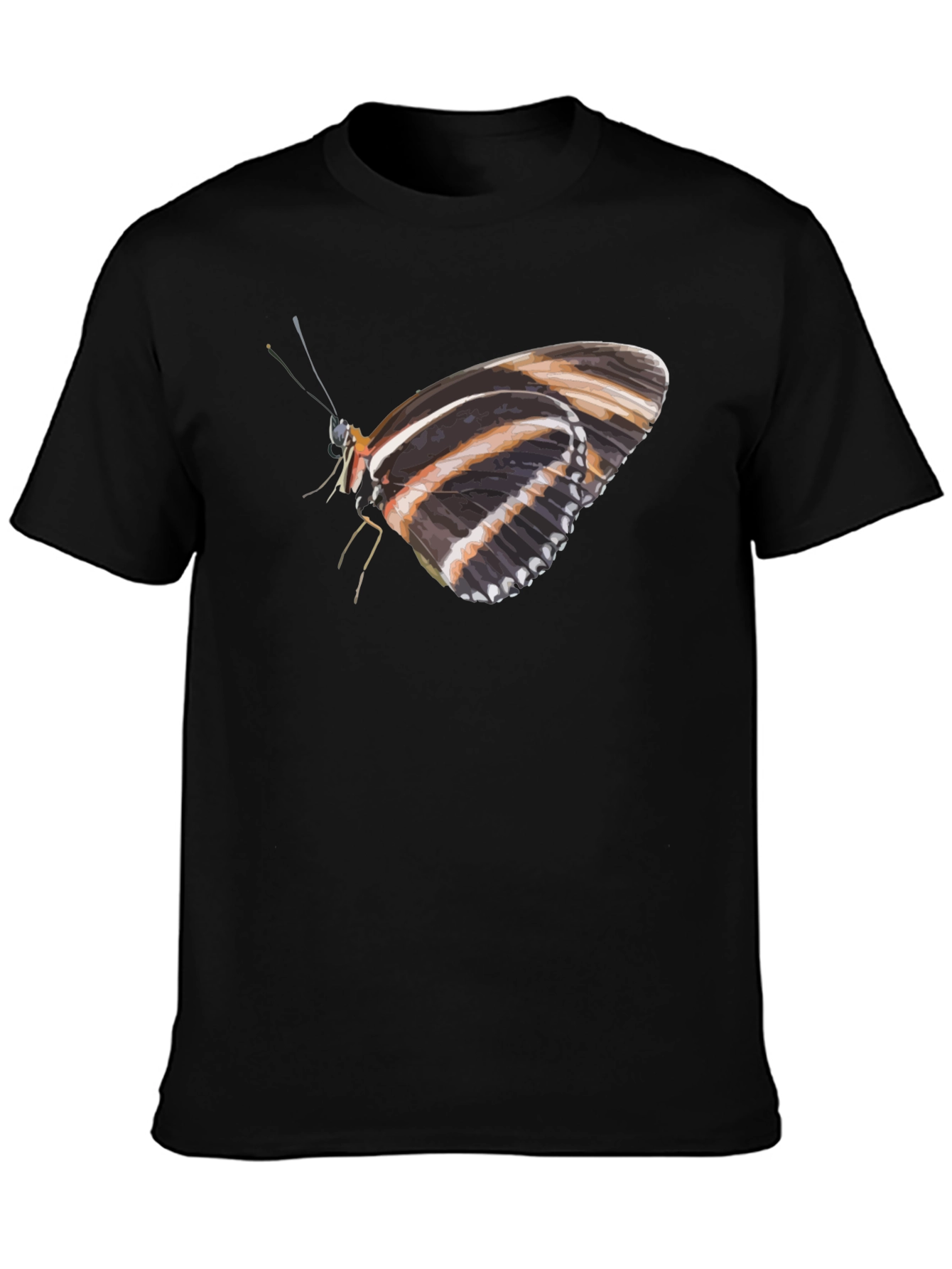 Butterfly Print Black T-Shirt