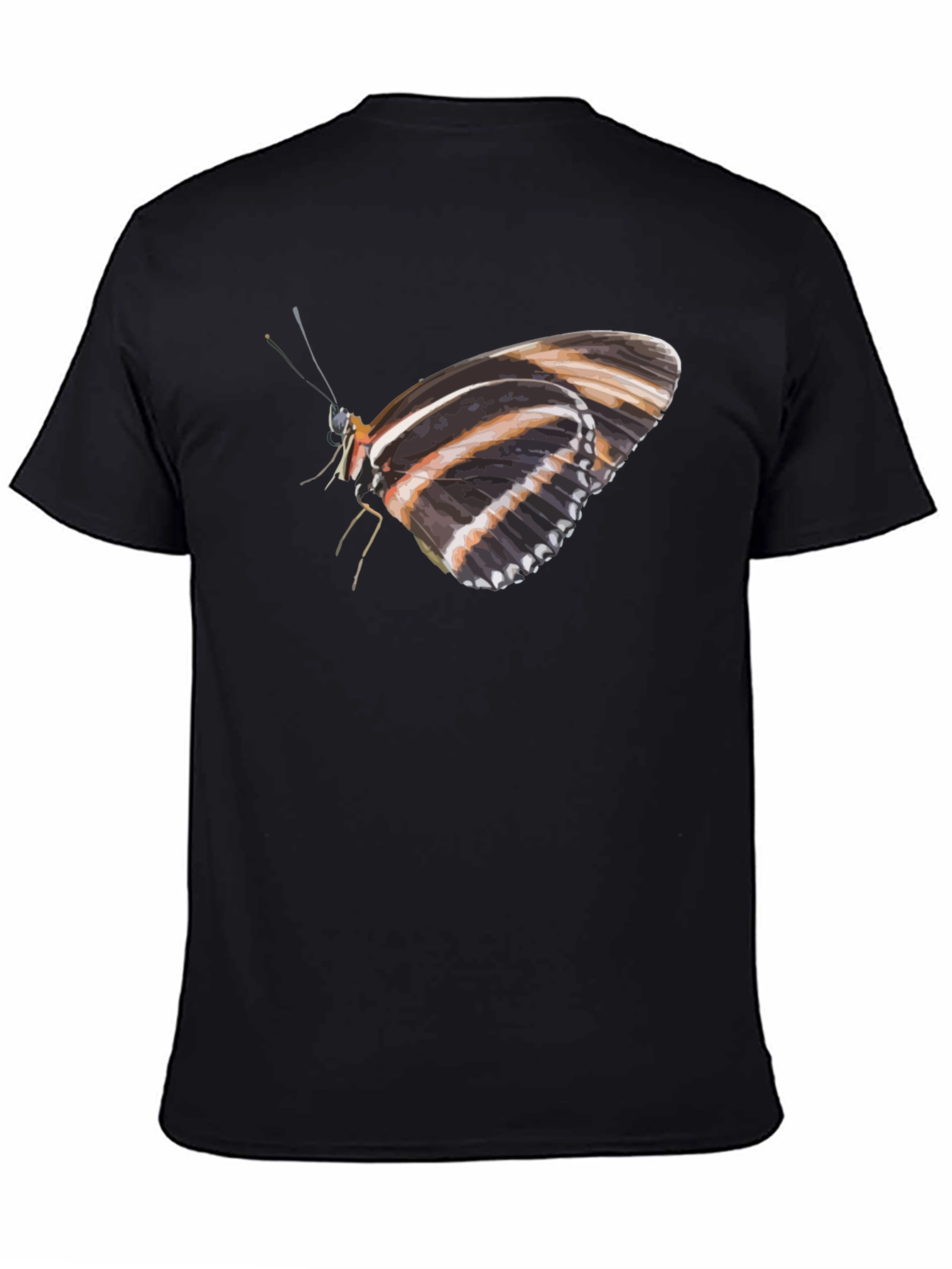 Butterfly Print Black T-Shirt
