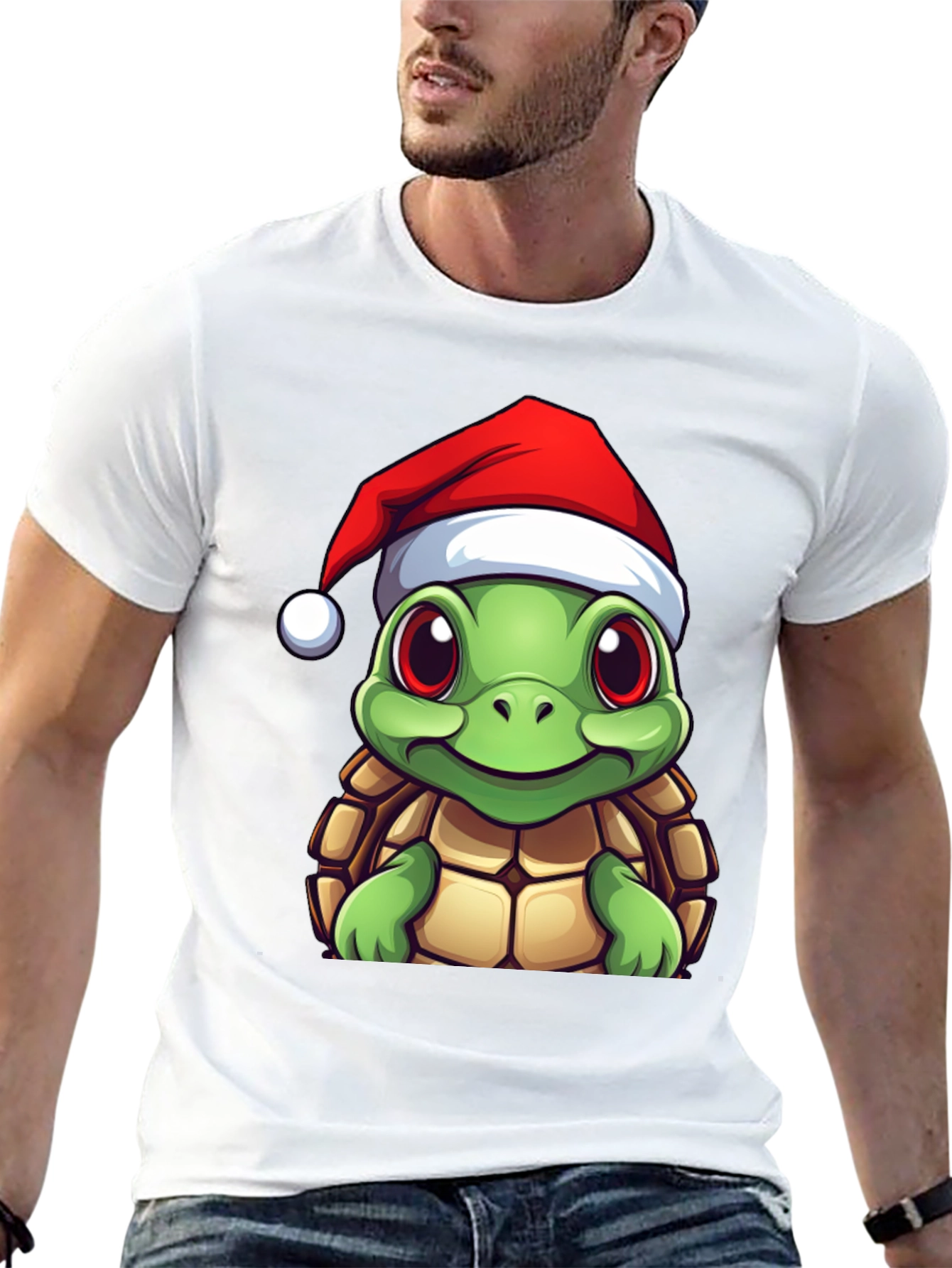 Festive Turtle Graphic Tee - Holiday Edition