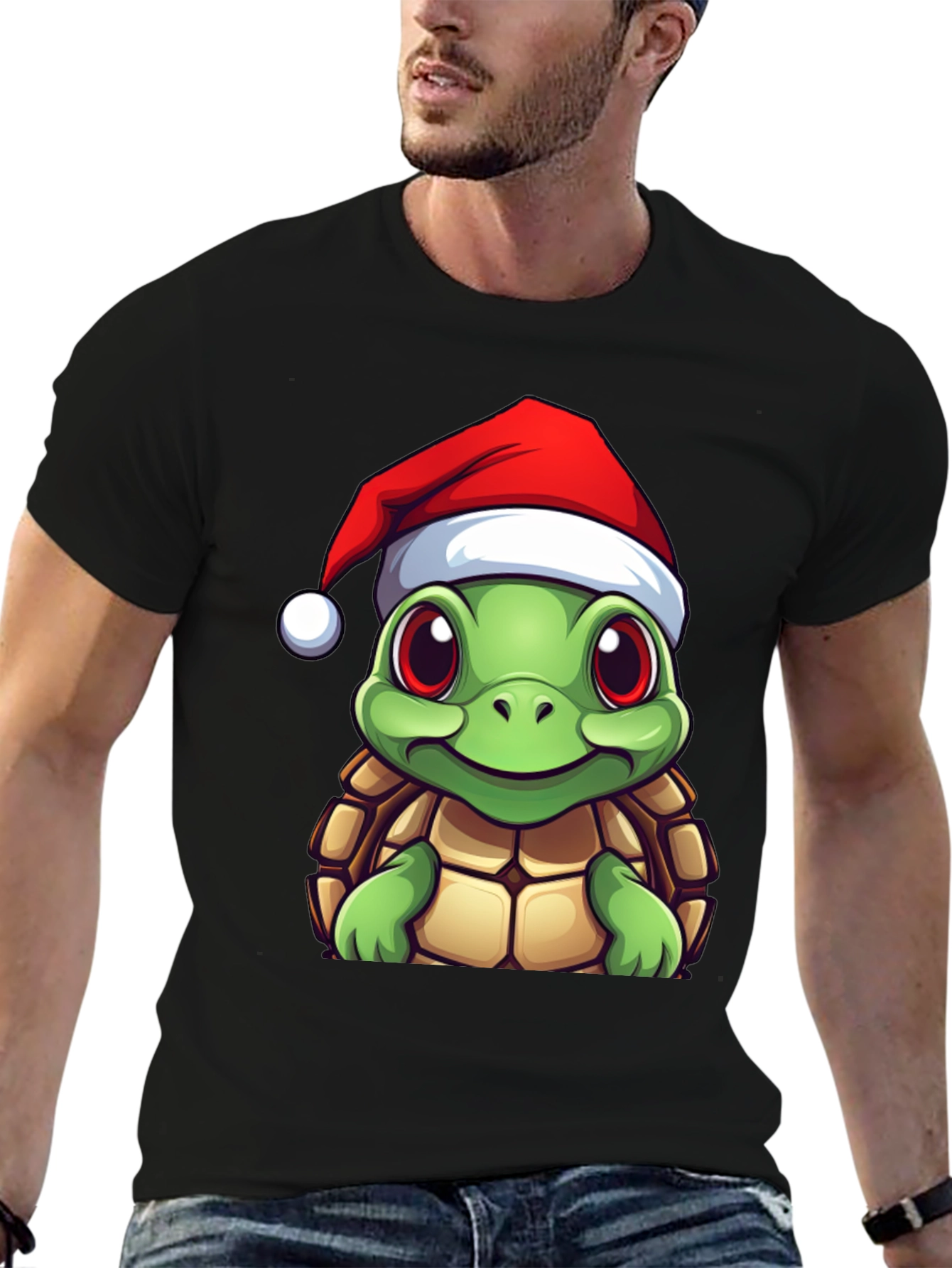 Festive Turtle Graphic Tee - Holiday Edition