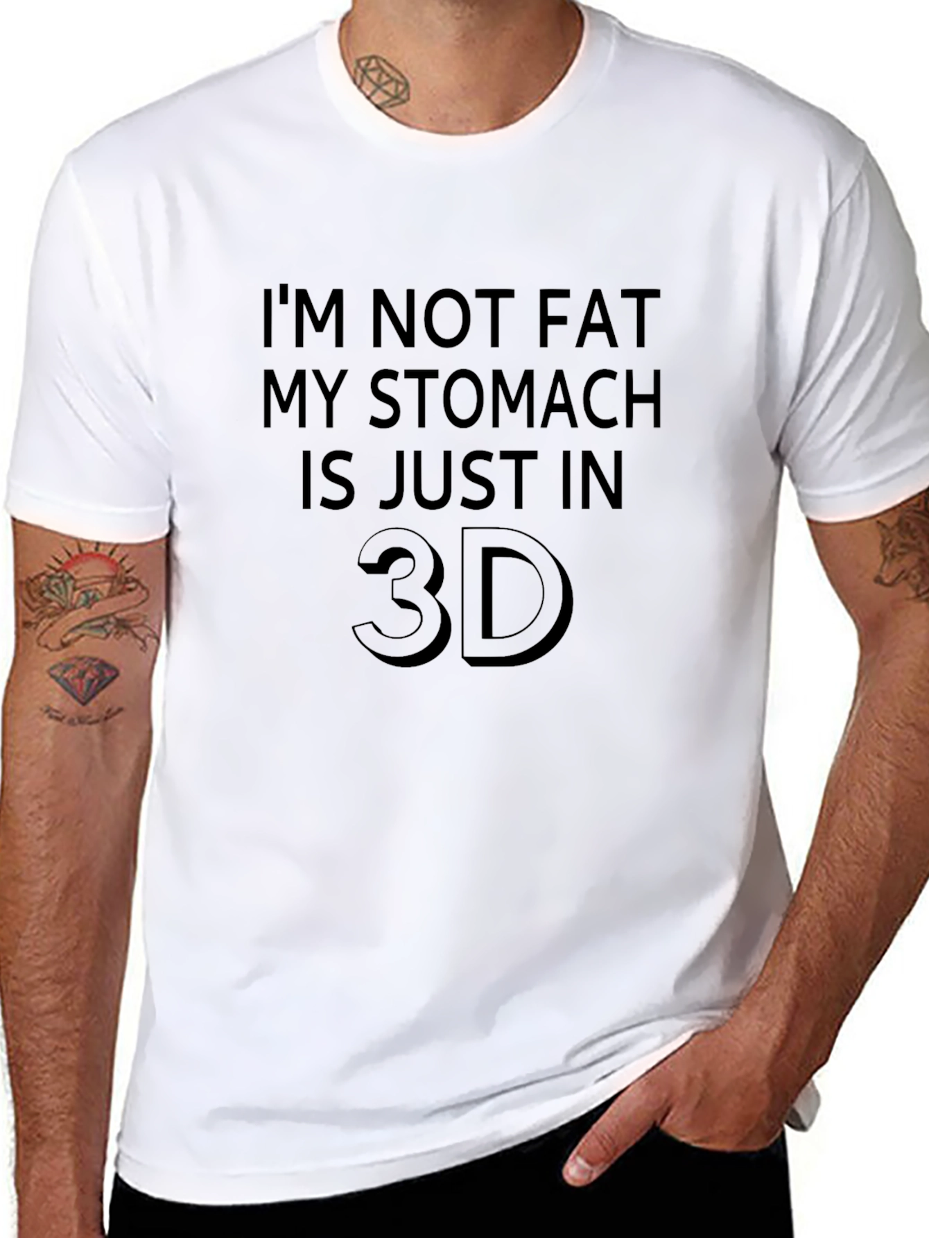 Funny 3D Stomach Graphic Tee