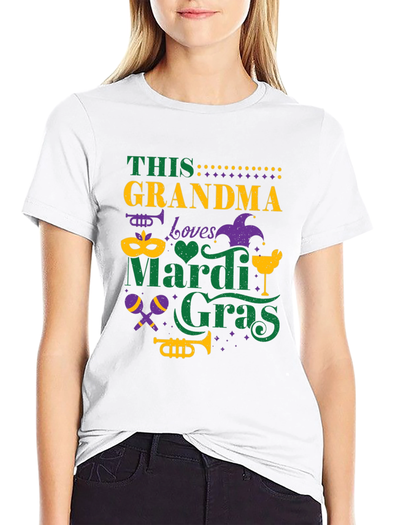 Mardi Gras Grandma Tee - Festive Holiday Shirt