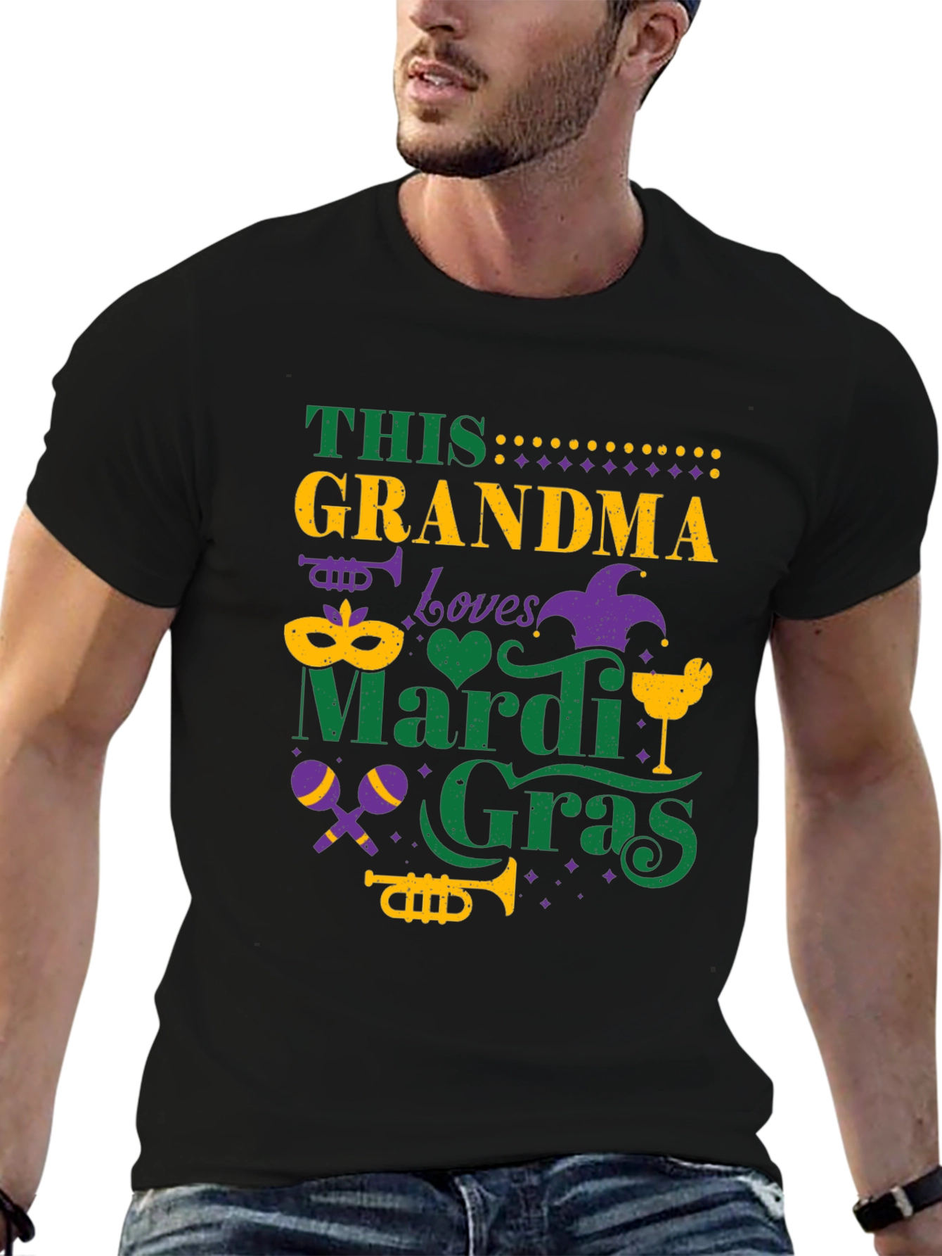 Mardi Gras Grandma Tee - Festive Holiday Shirt