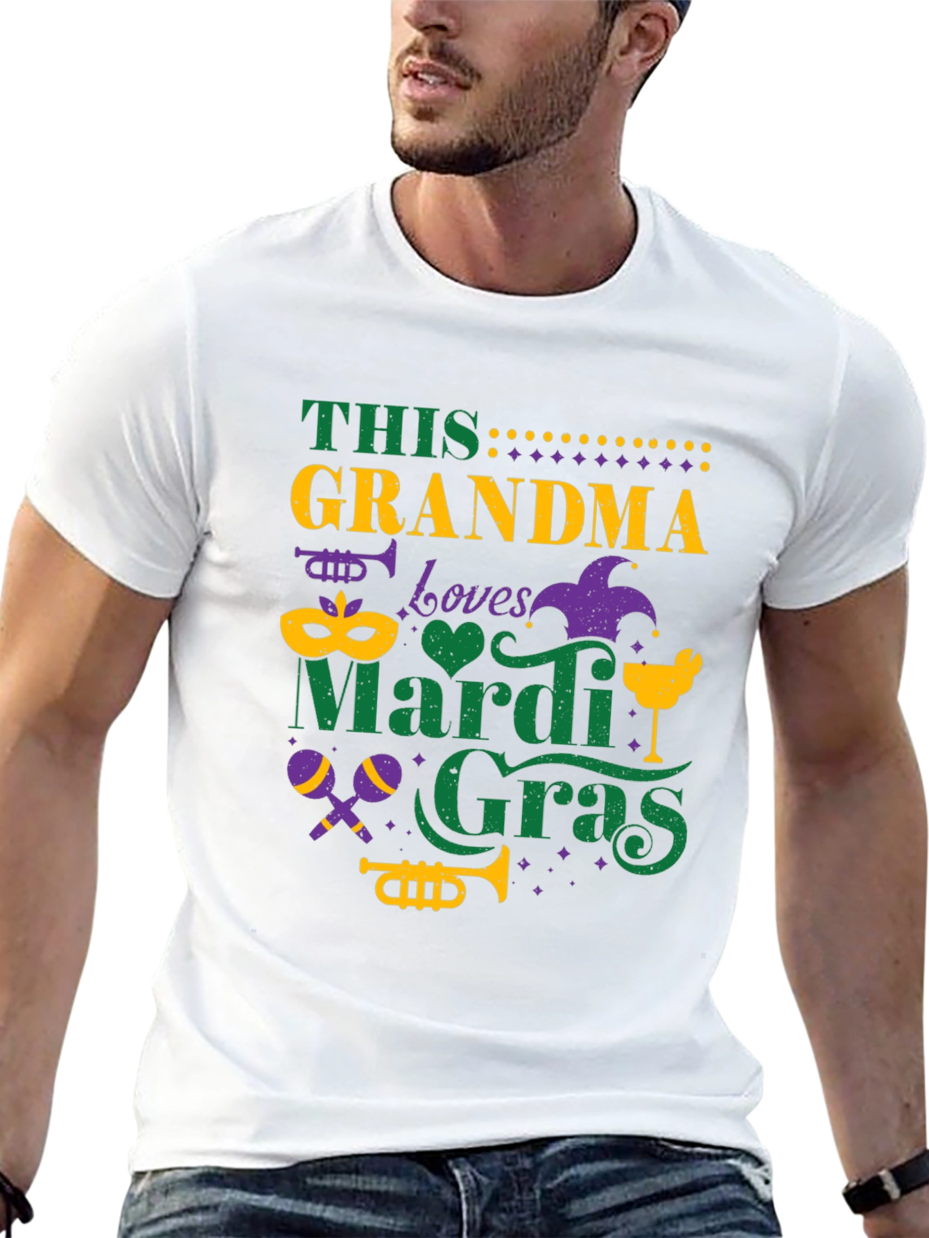 Mardi Gras Grandma Tee - Festive Holiday Shirt