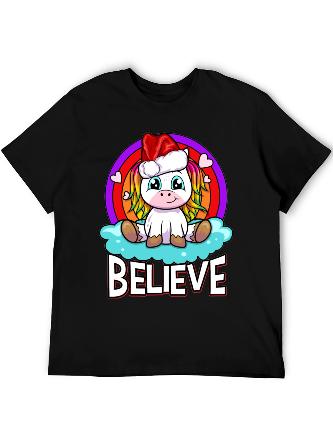 Believe Unicorn Christmas T-Shirt