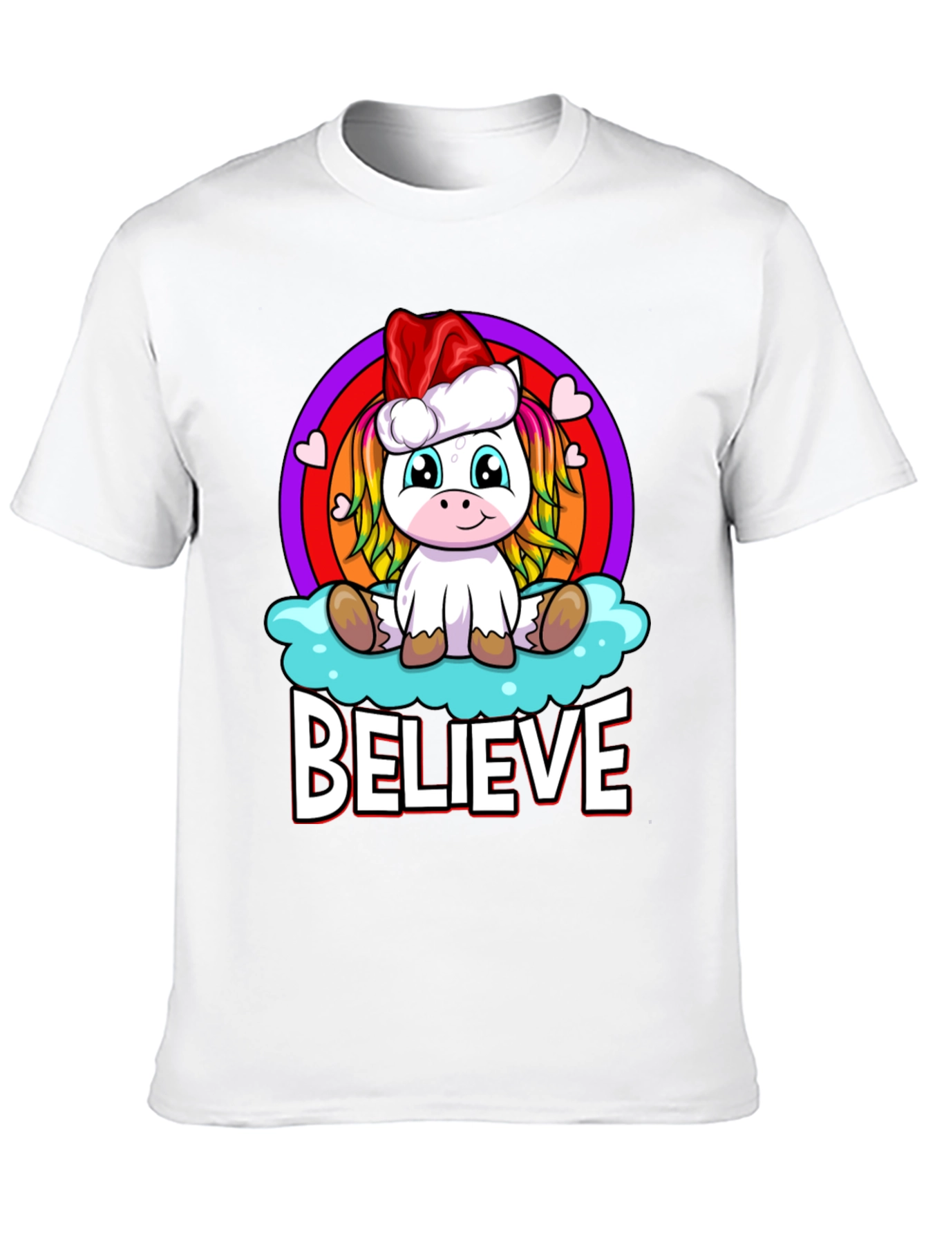 Believe Unicorn Christmas T-Shirt