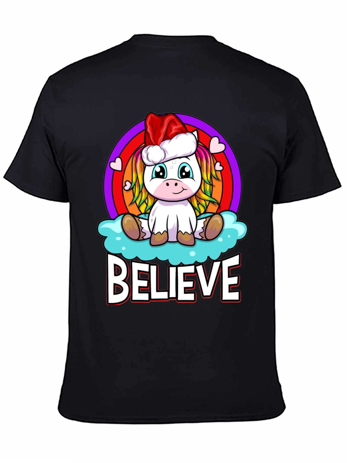 Believe Unicorn Christmas T-Shirt