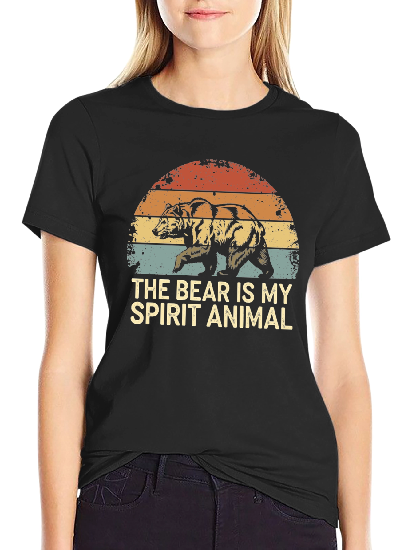 Bear Spirit Animal Graphic Tee - Retro Style