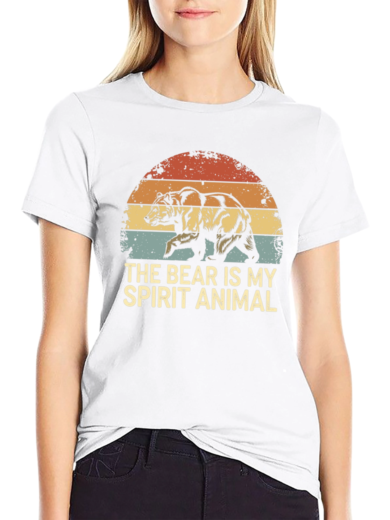 Bear Spirit Animal Graphic Tee - Retro Style