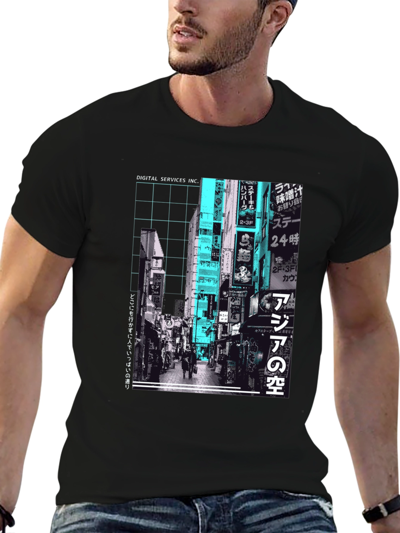 Urban Streetwear T-Shirt - Tokyo Cityscape Graphic Tee